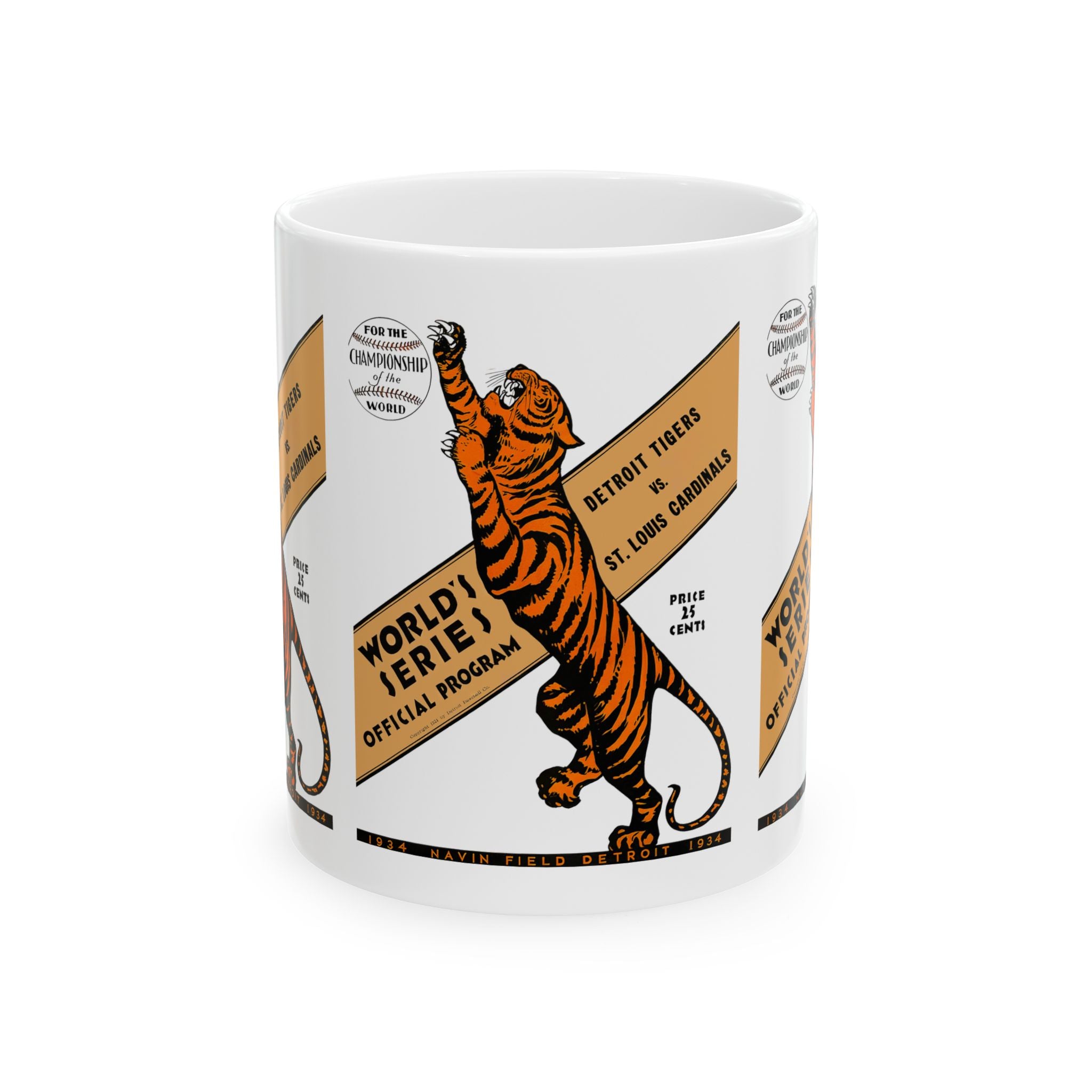 1934 Vintage Detroit Tigers - St. Louis Cardinals World Series Program Cover - Ceramic Mug, 11oz