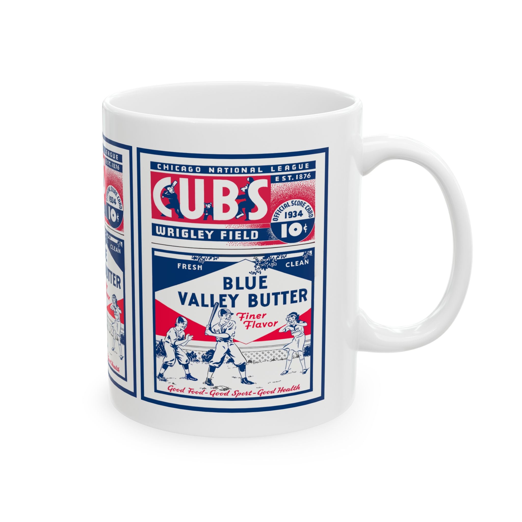 Vintage 1934 Baseball Chicago Cubs Ceramic Mug, Baseball Fan Gift, Sports Memorabilia, Baseball Lover Mug, Father's Day Gift