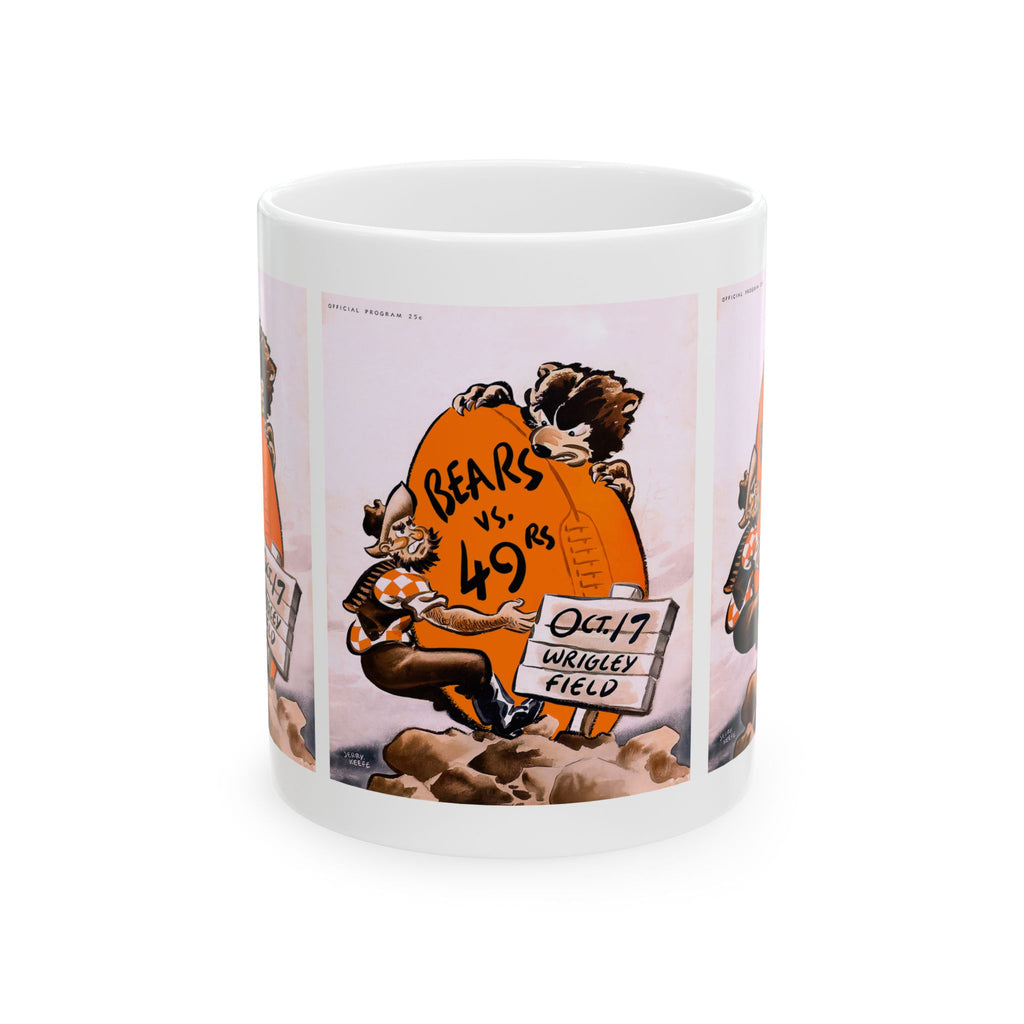 1954 Vintage San Francisco 49ers - Chicago Bears Football Program Cover  - Ceramic Mug, 11oz