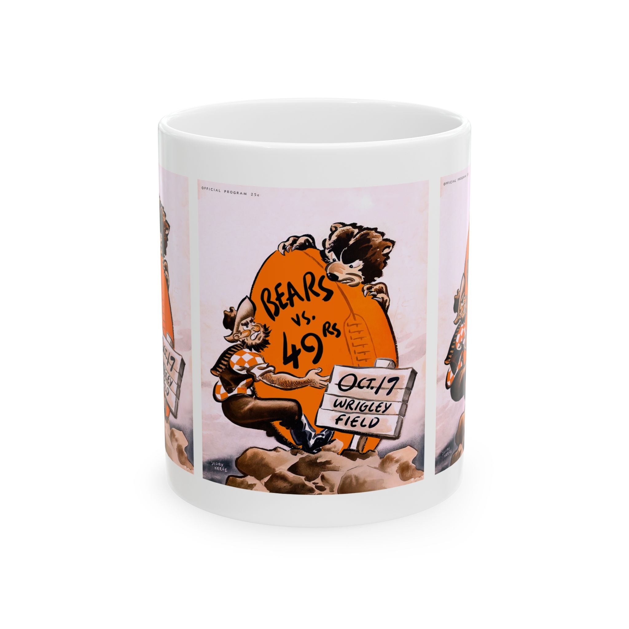 1954 Vintage San Francisco 49ers - Chicago Bears Football Program Cover  - Ceramic Mug, 11oz