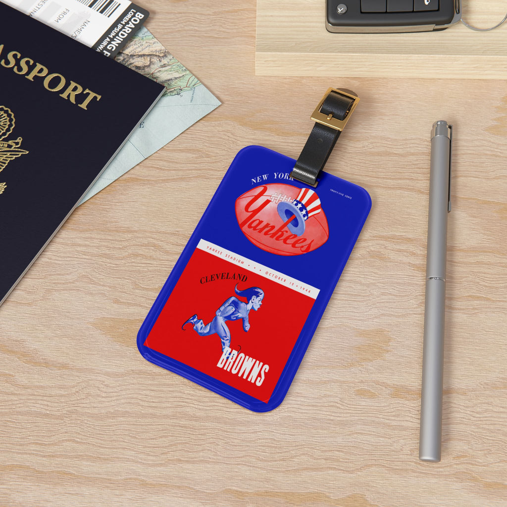 Vintage Football Luggage Tag — New York Yankees - Cleveland Browns