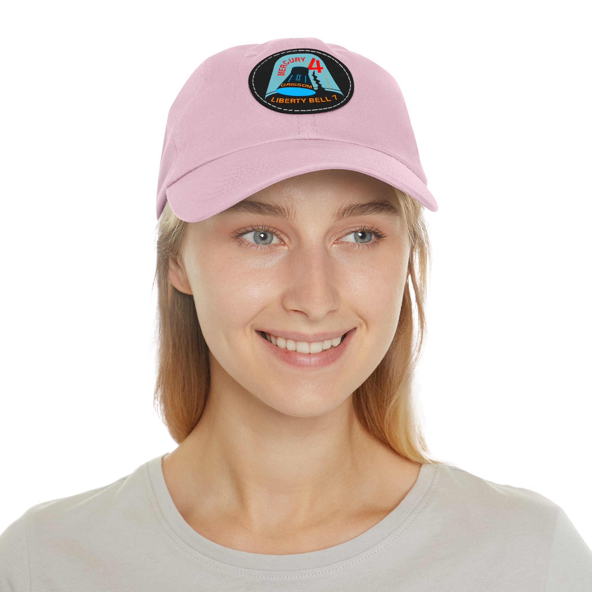 NASA Mercury 4 - Flight Patch - Dad Hat with Leather Patch (Round)