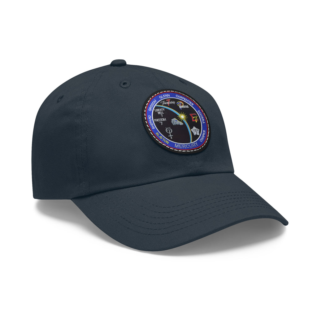 NASA Mercury Program - Flight Patch - Dad Hat with Leather Patch (Round)