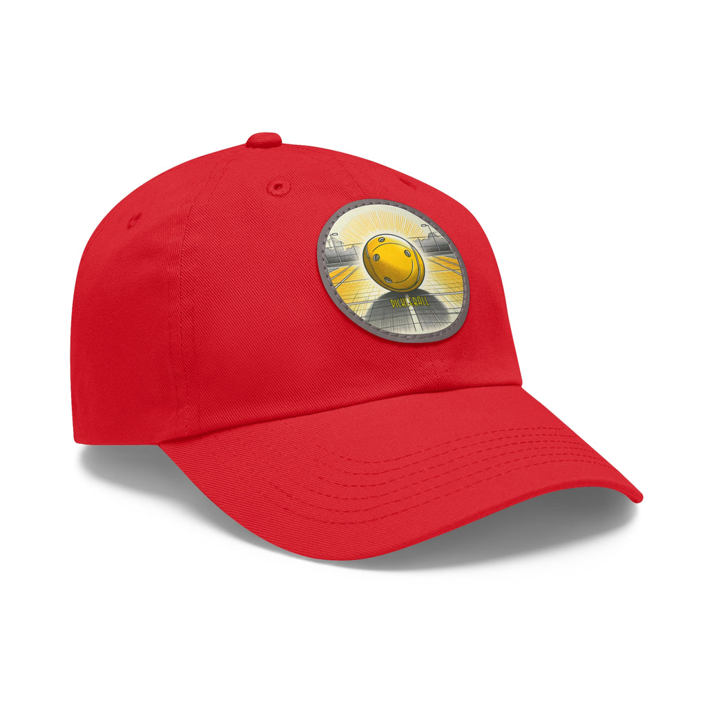 Pickleball - Dad Hat with Leather Patch (Round)