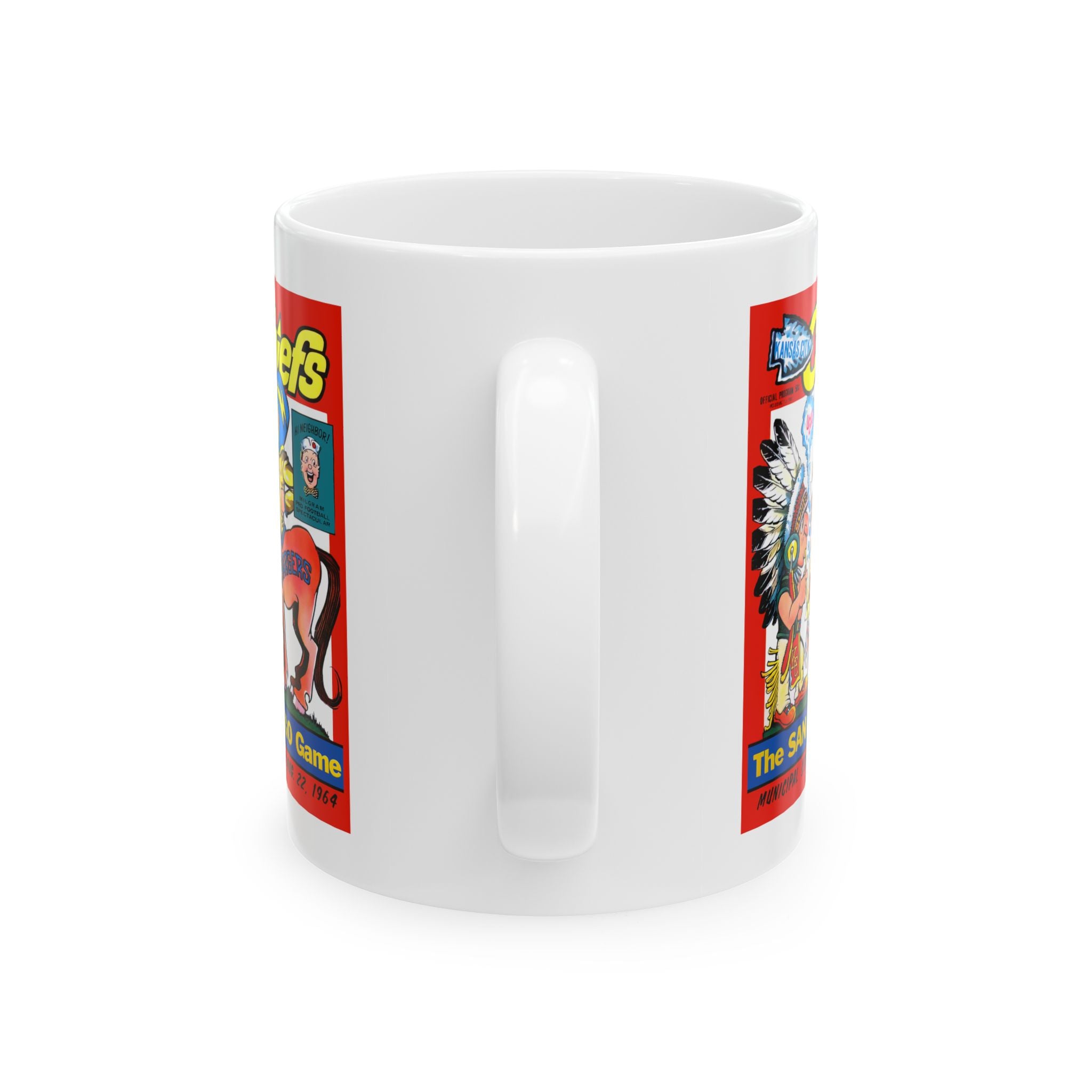 1964 Football Kansas City San Diego Chargers Ceramic Mug, Retro Sports Fan Coffee Cup, Vintage Football Team Memorabilia, Gift for Football