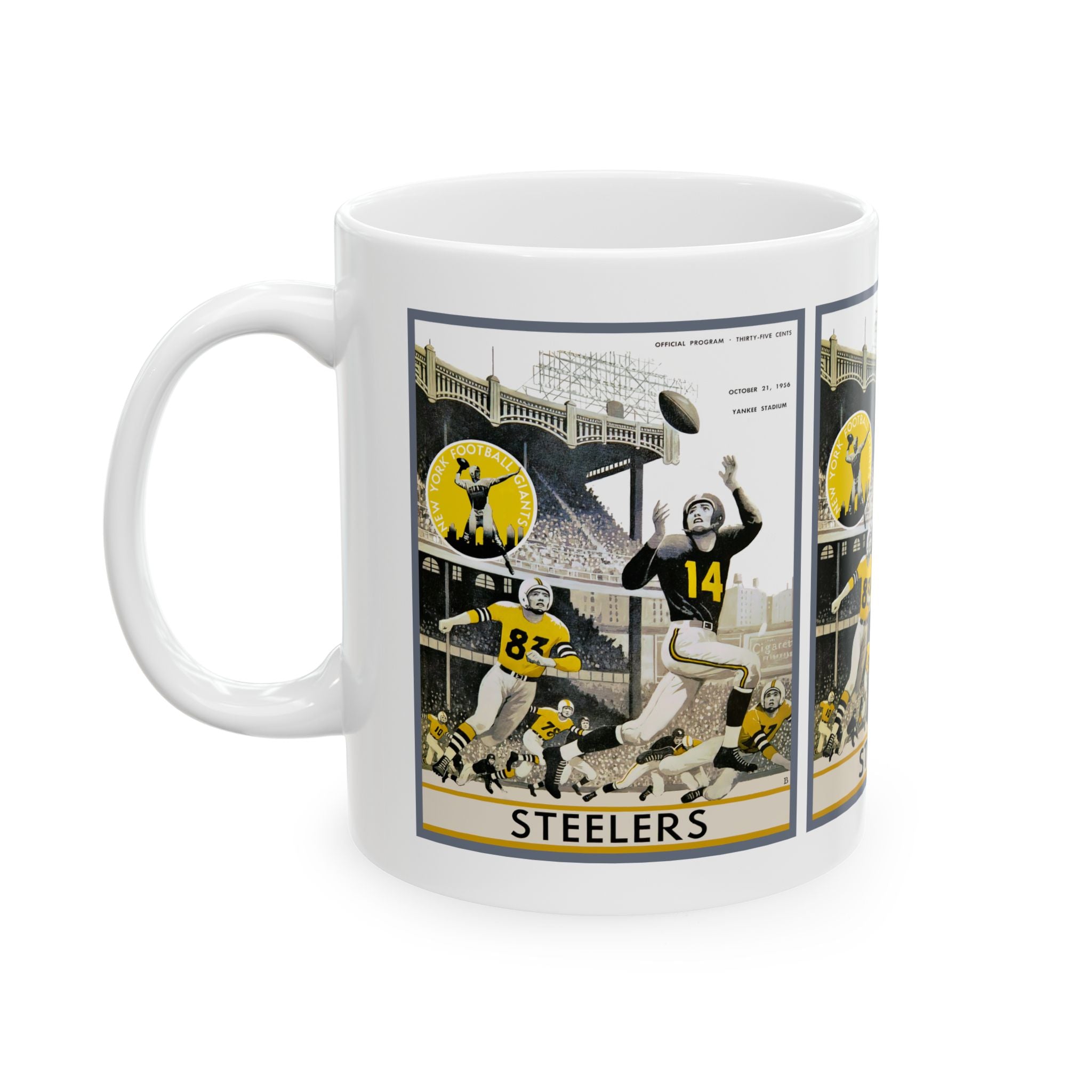 1956 Football New York Giants Steelers Program Cover - Ceramic Mug, 11oz, 15oz