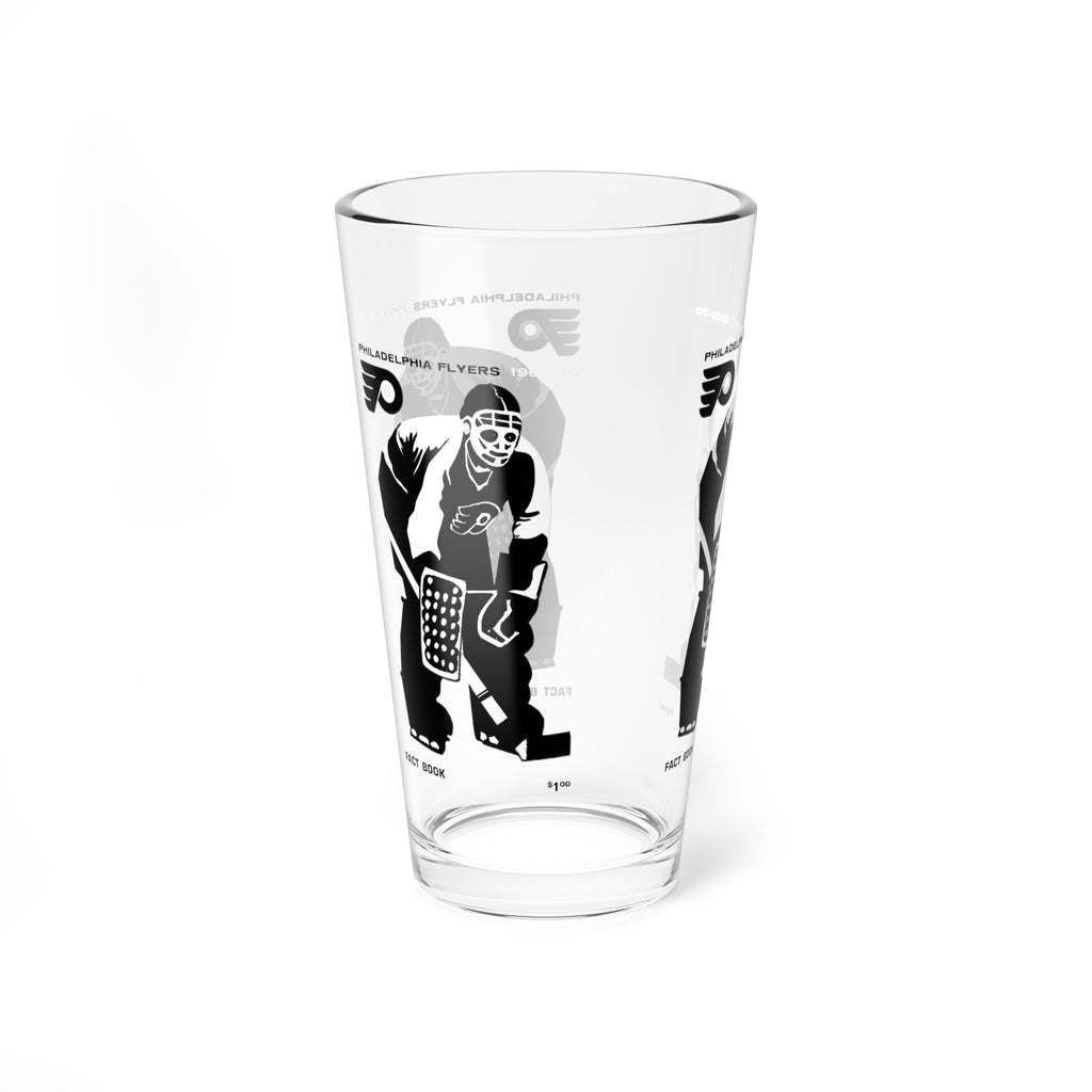 1969-1970 Vintage Philadelphia Flyers Hockey Media Guide Cover -  Pint Glass, 16oz