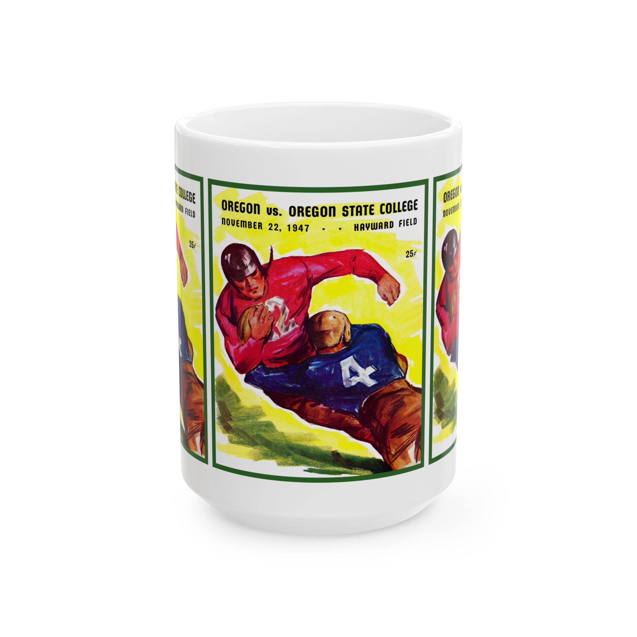 Vintage Oregon State College Football Program Ceramic Mug, Gift for Football Fans, Ducks Memorabilia, 1947 Sports Collectible, Oregon State