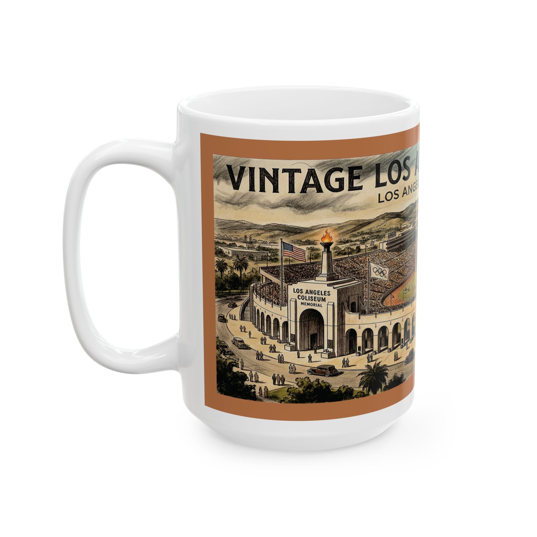 Vintage Los Angeles Coliseum Drawing Mug 11oz and 15oz