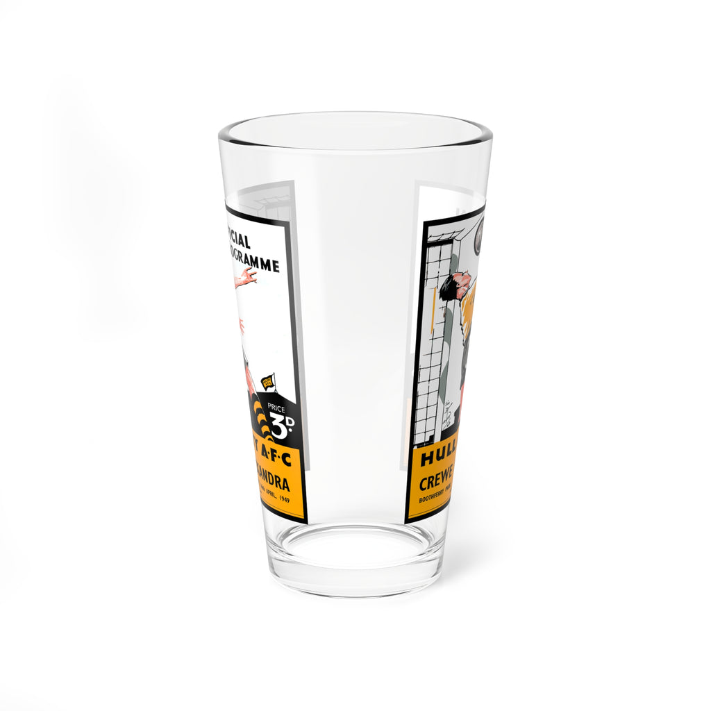 Mixing Glass, Hull City AFC - Crewe Alexandra Football Fan Gift, 16oz Cocktail Glassware, Soccer Enthusiast Barware, Sports Lover Gift,