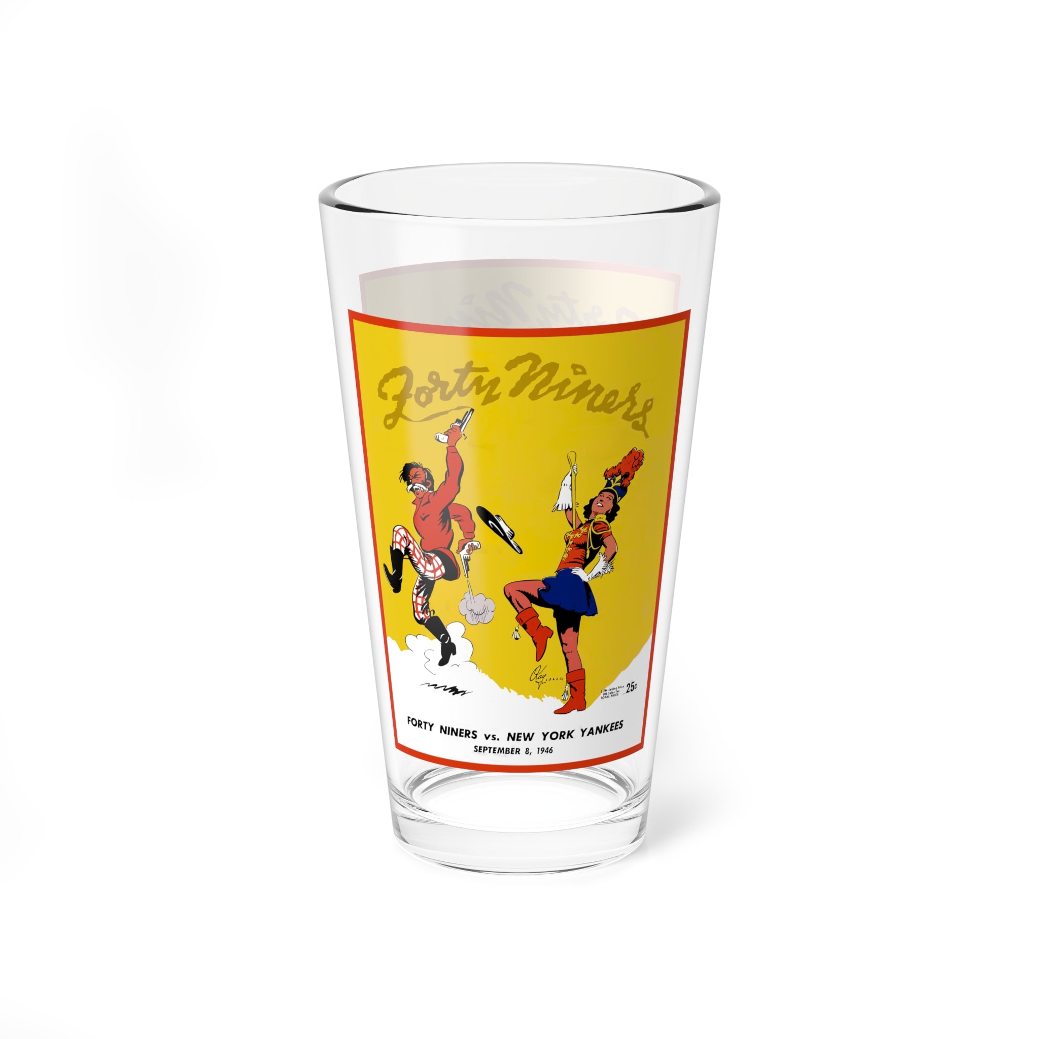 Mixing Glass, 16oz - 1946 Football San Francisco 49ers - New York Yankees, Sports Fan Gift, Game Day Barware, Football Memorabilia, Home
