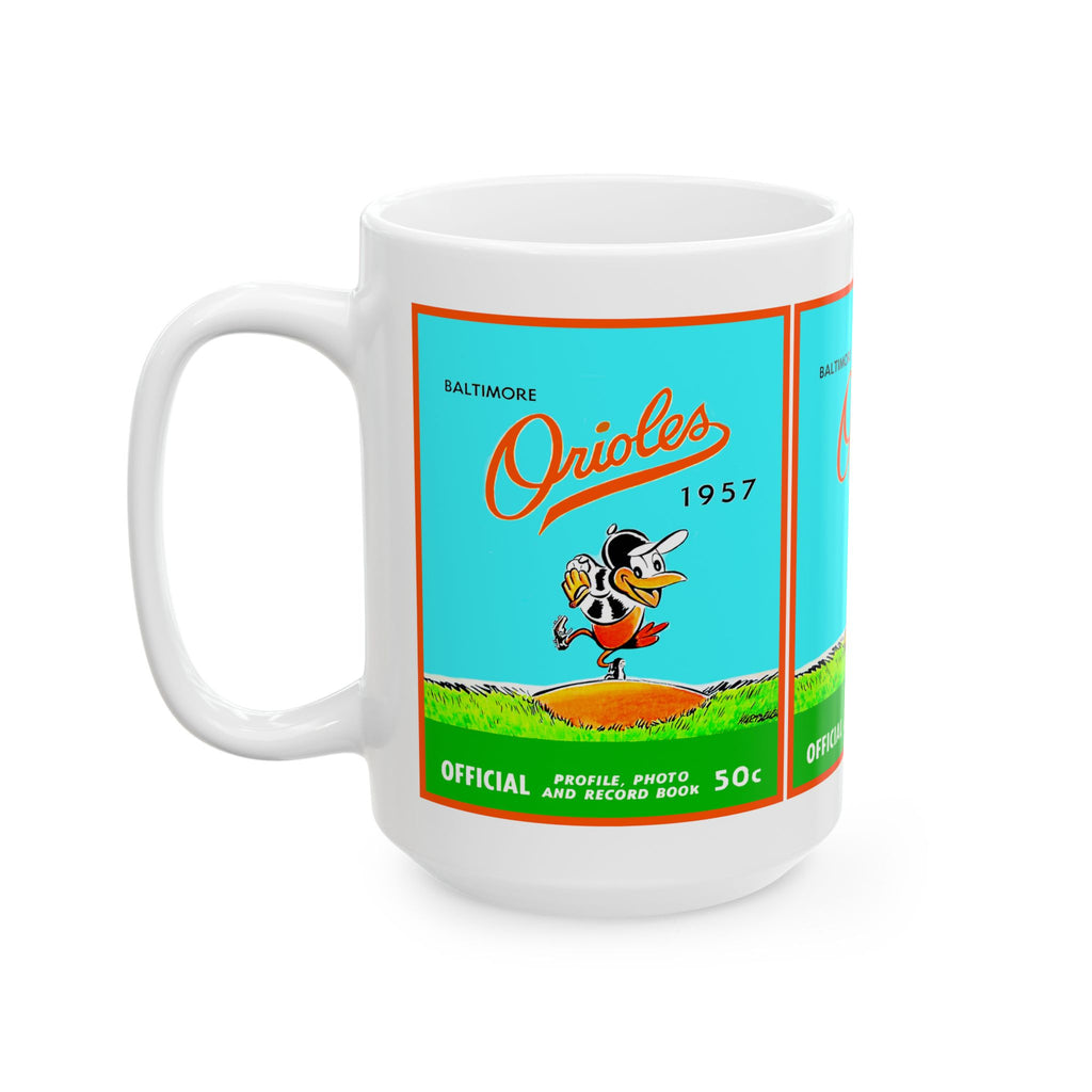 1957 Vintage Baltimore Orioles Program Cover - Ceramic Mug, 11oz, 15oz