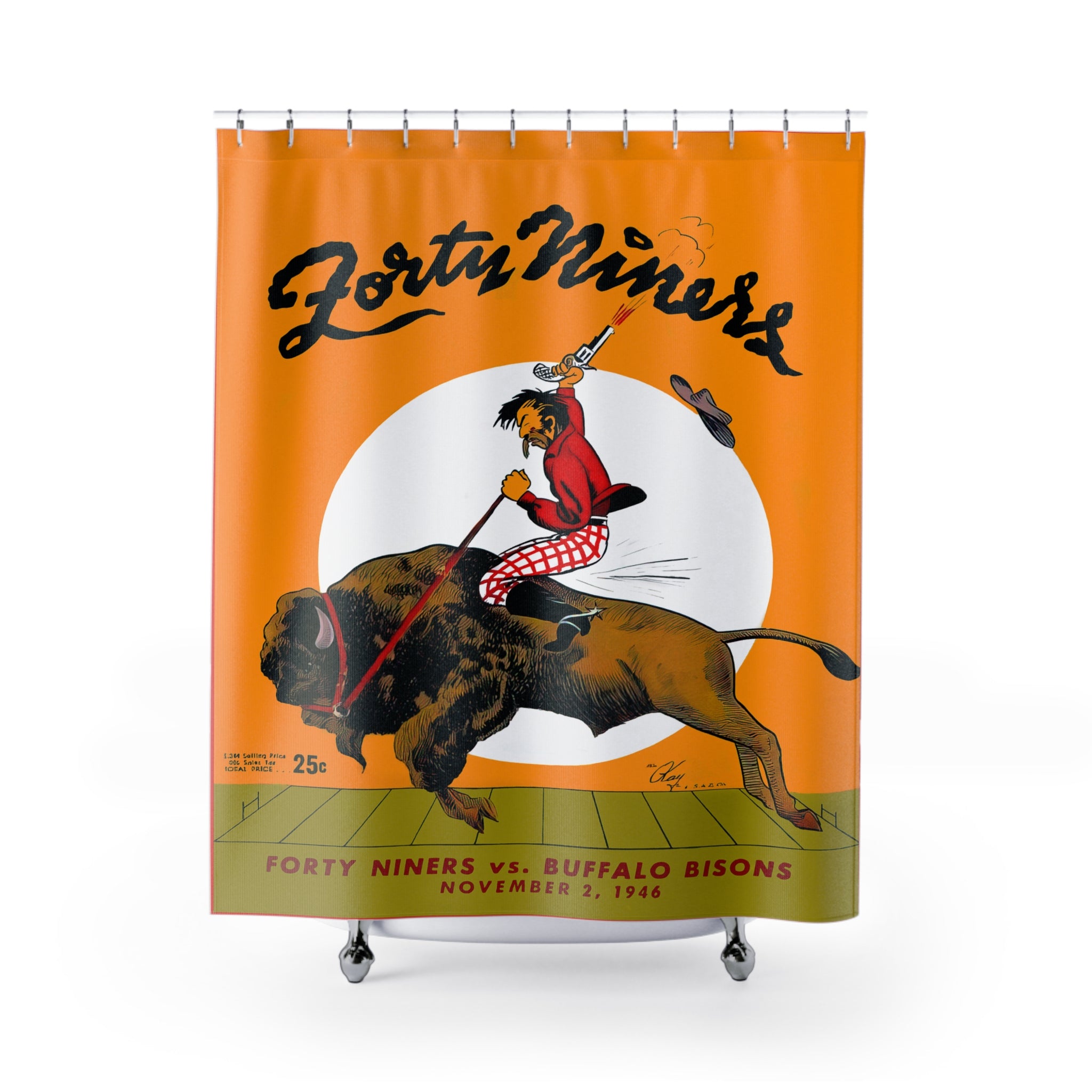 1946 Vintage Buffalo Bisons San Francisco 49ers Football Shower Curtain