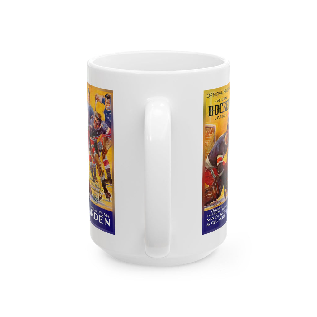 Retro Hockey Ceramic Mug, 1935-1936 New York Americans Sports Fan Gift Cup, Coffee Tea Drinkware, NHL Team History Memorabilia, Hockey Lover