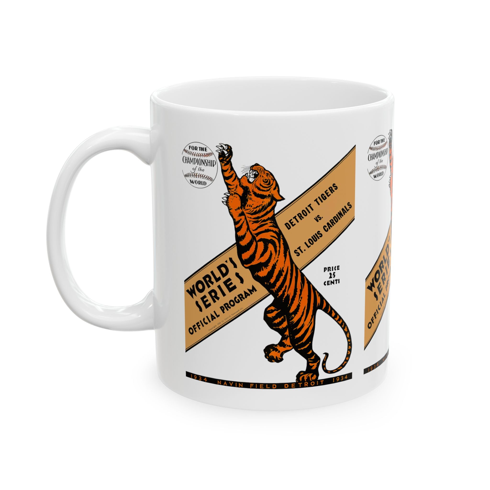 1934 Vintage Detroit Tigers - St. Louis Cardinals World Series Program Cover - Ceramic Mug, 11oz