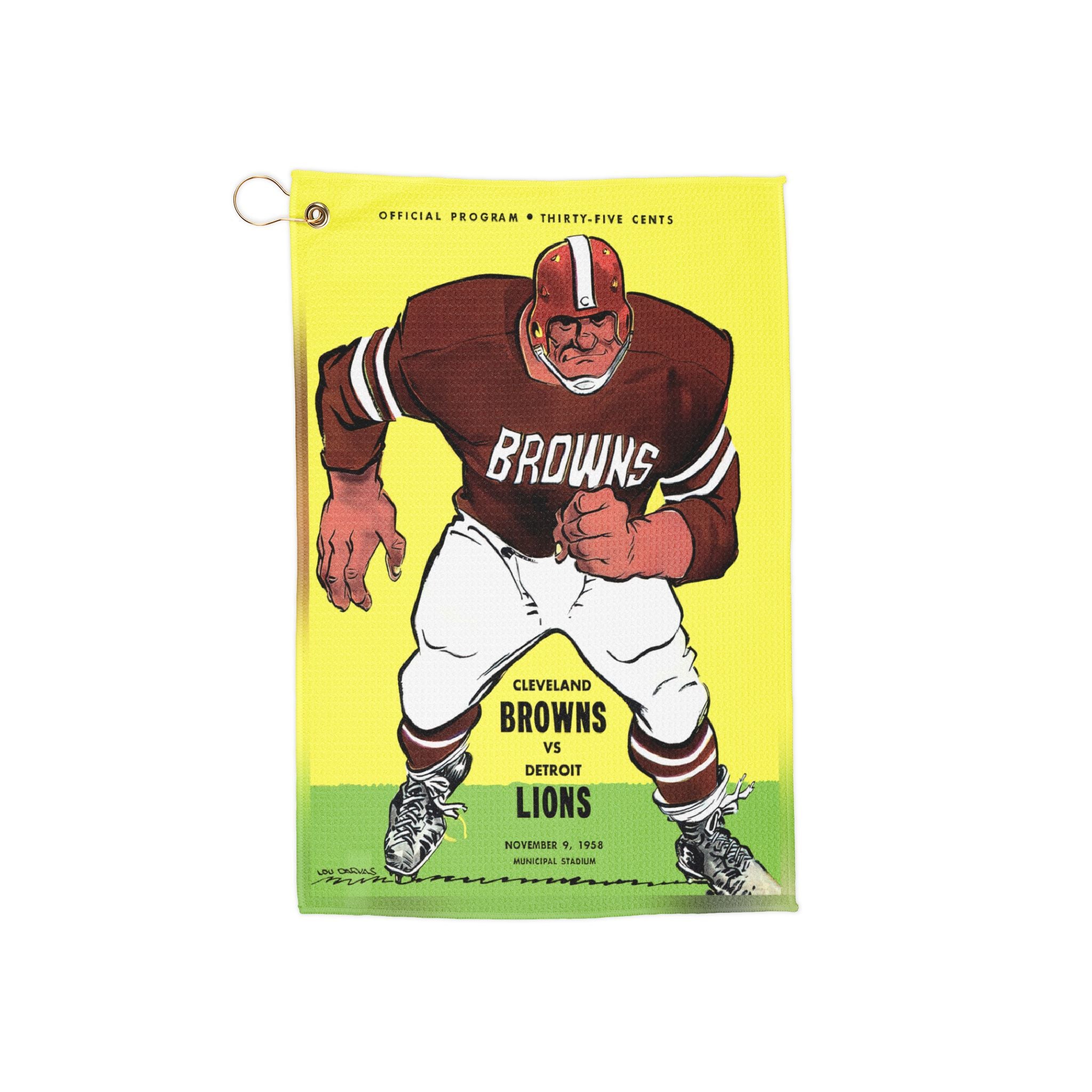 Vintage Football Golf Towels - 1958 Detroit Lions-Cleveland Browns, Sports Towels, Golf Accessories, Retro Golf Gifts, Football Memorabilia