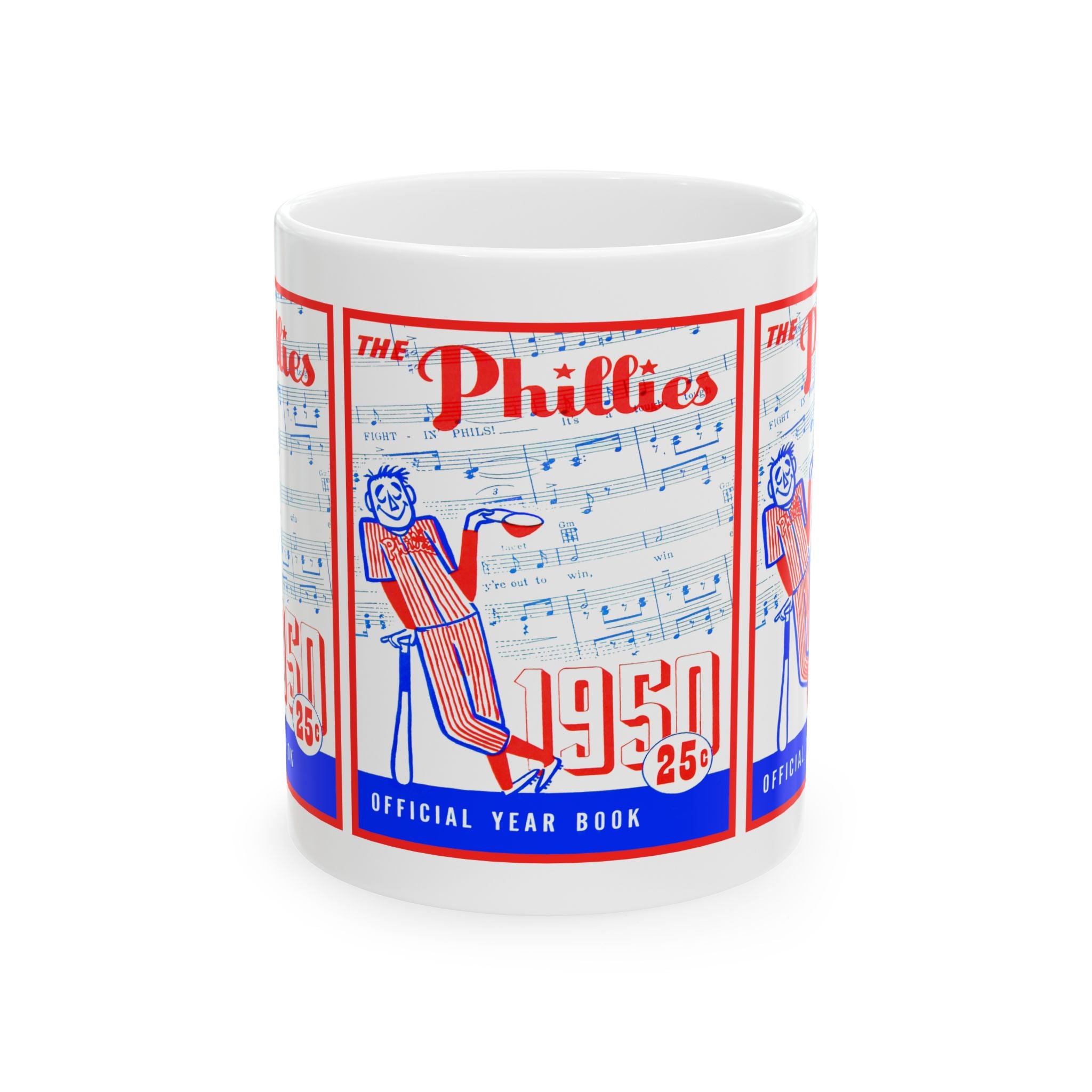 Vintage 1950 Philadelphia Phillies Baseball Ceramic Mug, Sports Fan Gift, Coffee Cup, Baseball Team Memorabilia, Baseball Collector's Item,