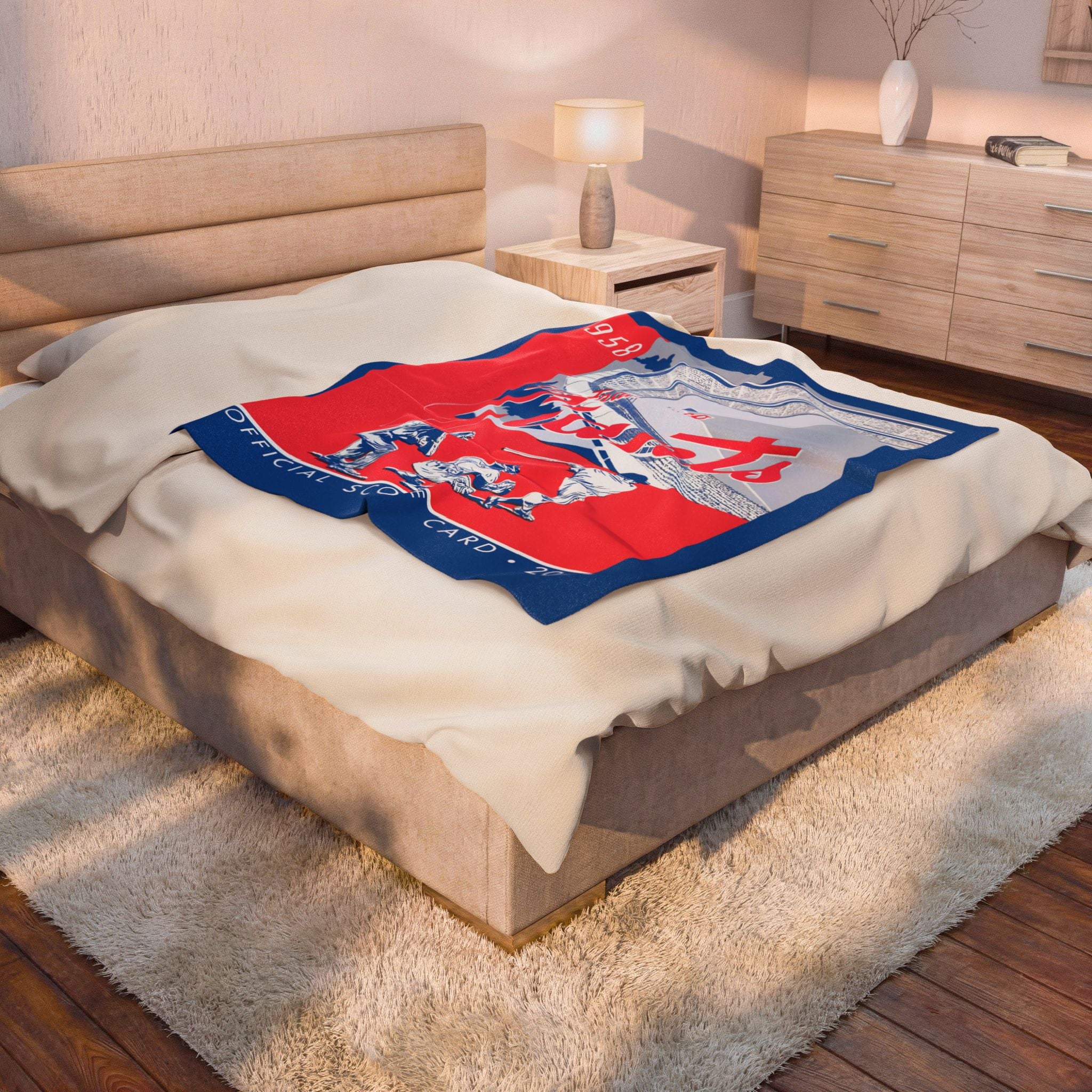 Velveteen Plush Blanket, Giants Baseball Fan Gift, SF Giants Throw Blanket, Sports Team Home Decor, MLB 1958 Vintage Design