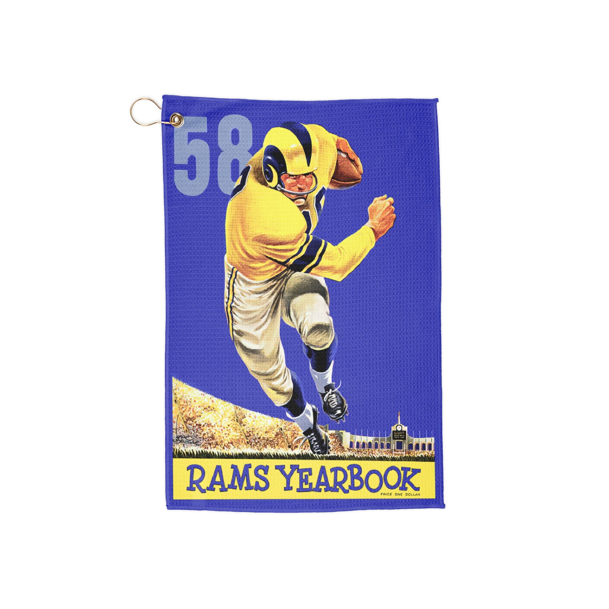Vintage 1958 Football Rams Golf Towels - Sports Fan Gift, Retro Design, Golf Accessories, Golfing Towel, Golf Lover Present, Sports