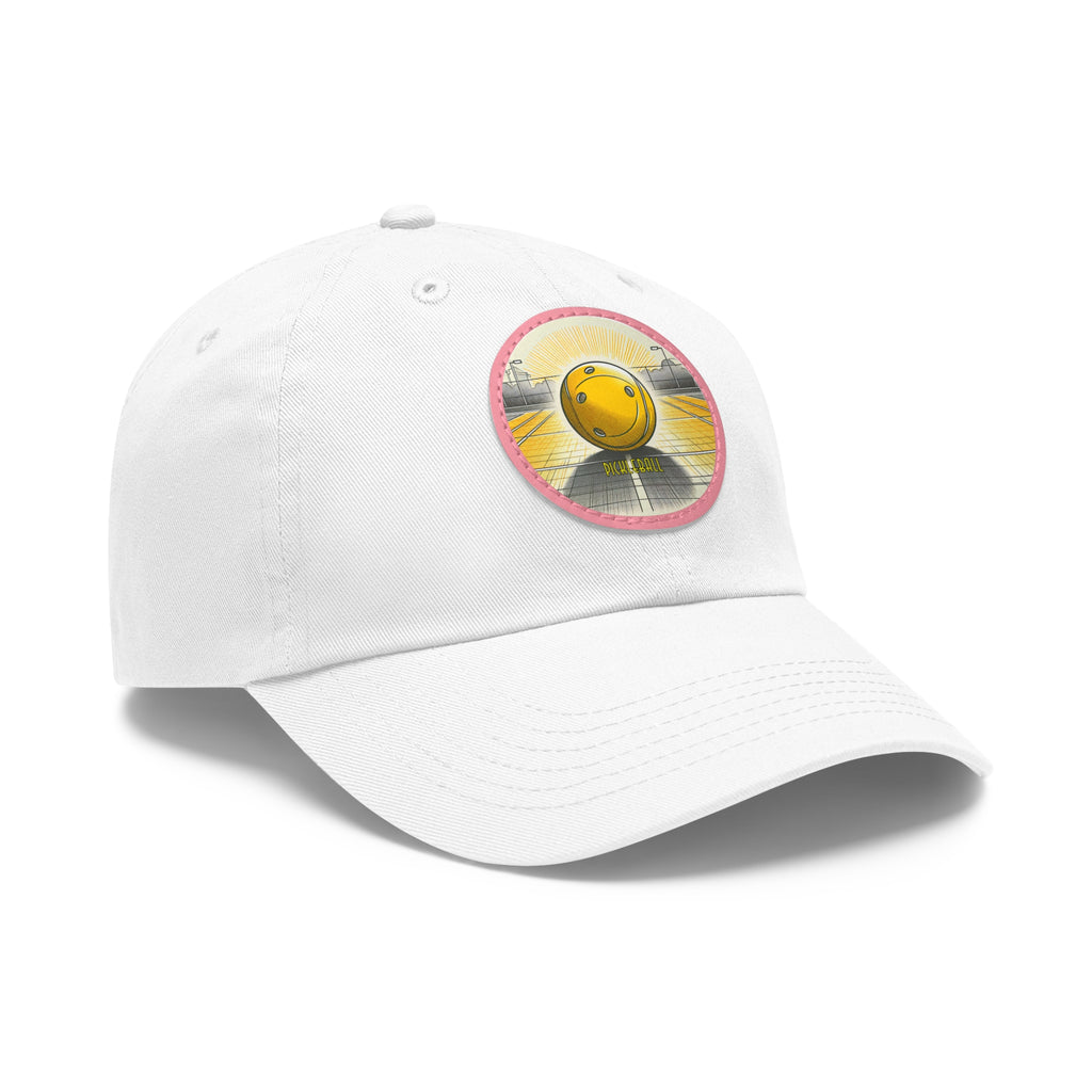Pickleball - Dad Hat with Leather Patch (Round)