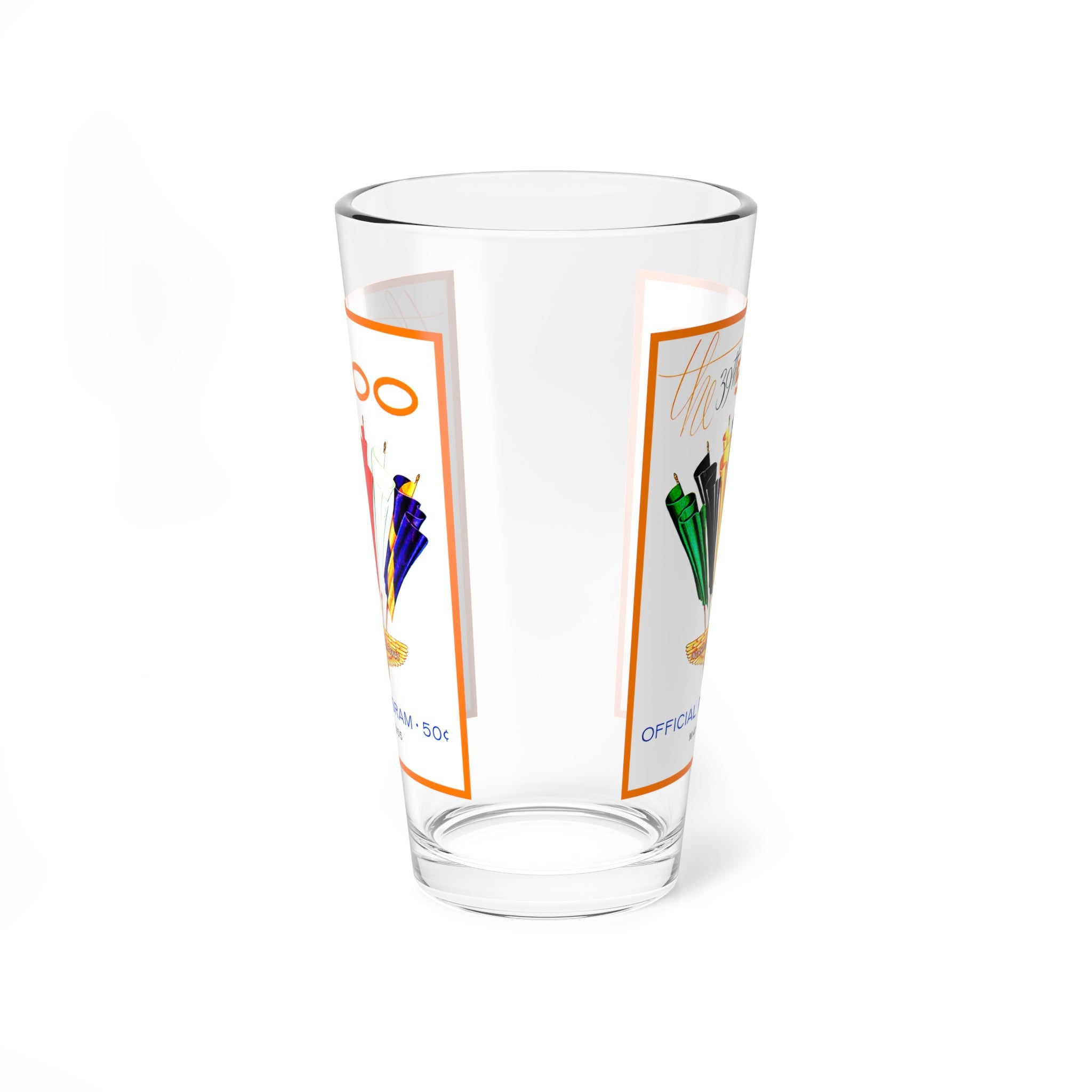 Mixing Glass, 16oz - Vintage 1955 Racing Indianapolis 500 Program Decor, Cocktail Shaker, Barware Gift, Retro Racing Fans, Glassware