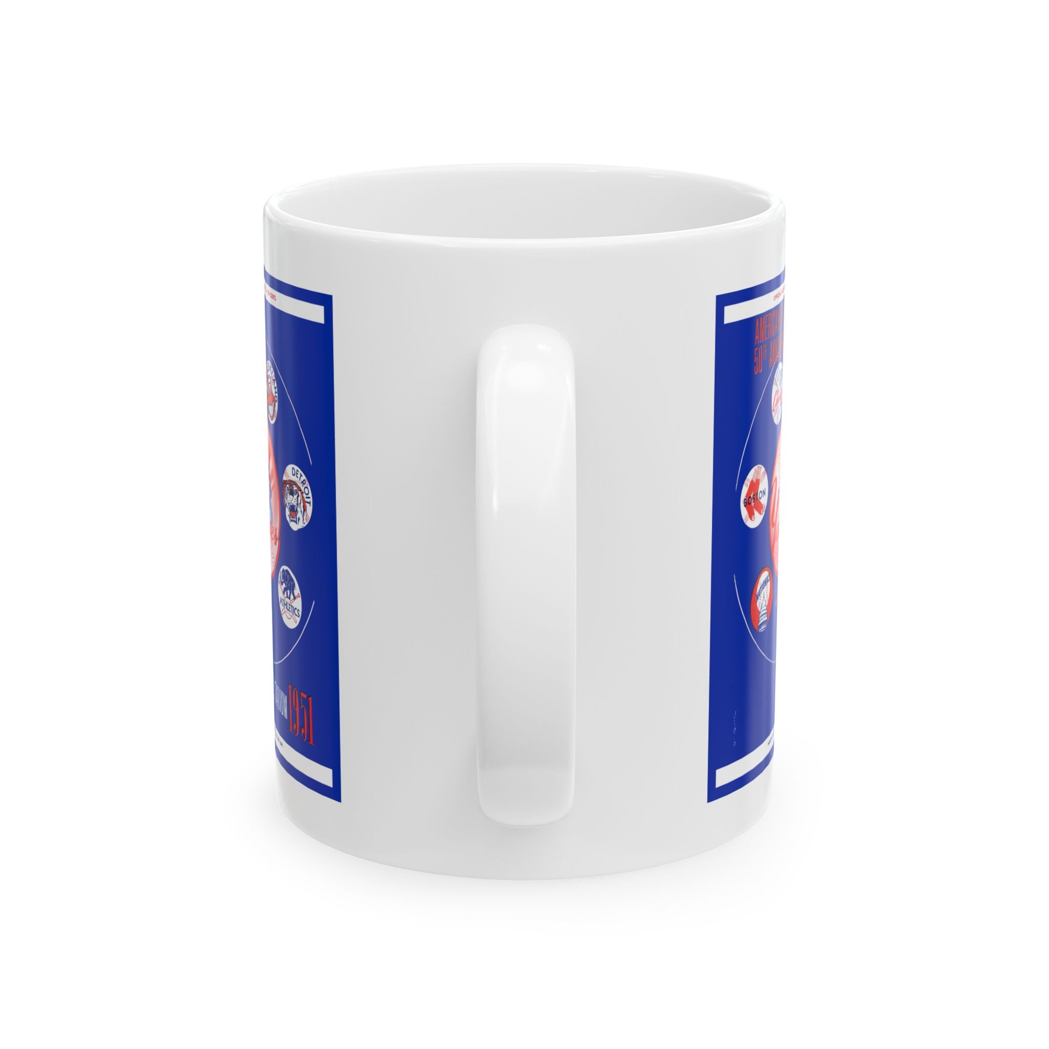 1951 Vintage New York Yankees Scorecard Cover - 50th Anniversary - American League - Ceramic Mug, 11oz