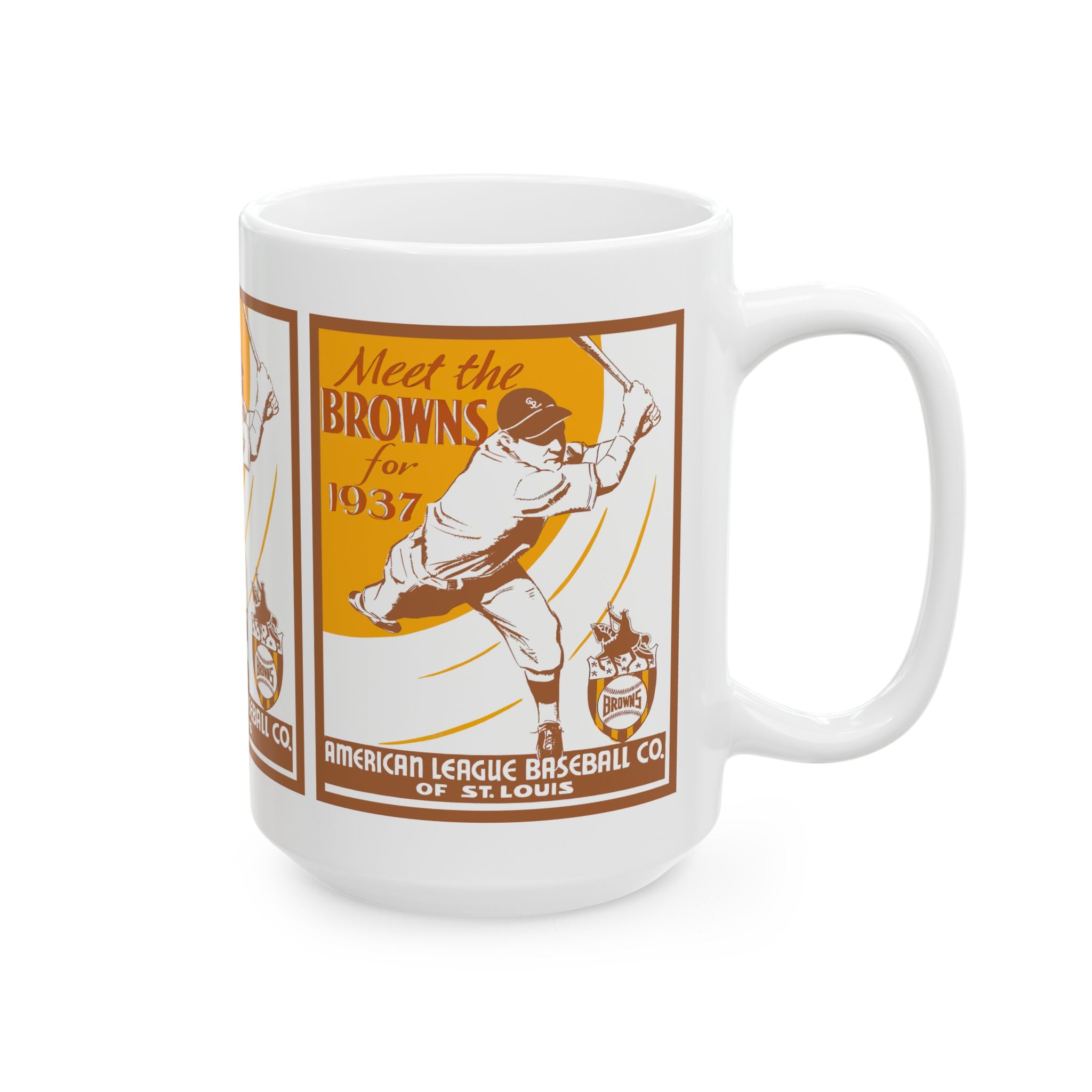 1937 Vintage St. Louis Browns Baseball Media Guide Cover - Ceramic Mug, 11oz