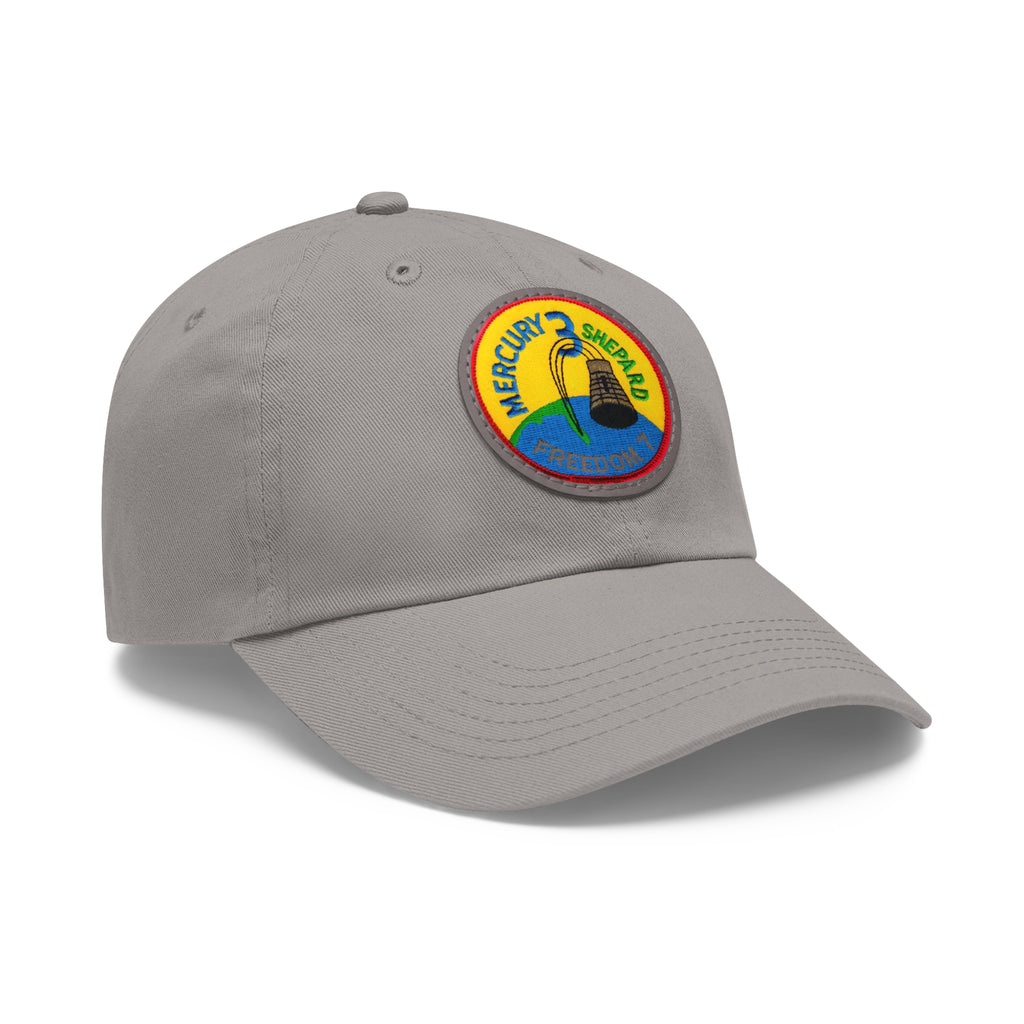 NASA Mercury 3 - Friendship 7 Flight Patch - Dad Hat with Leather Patch (Round)