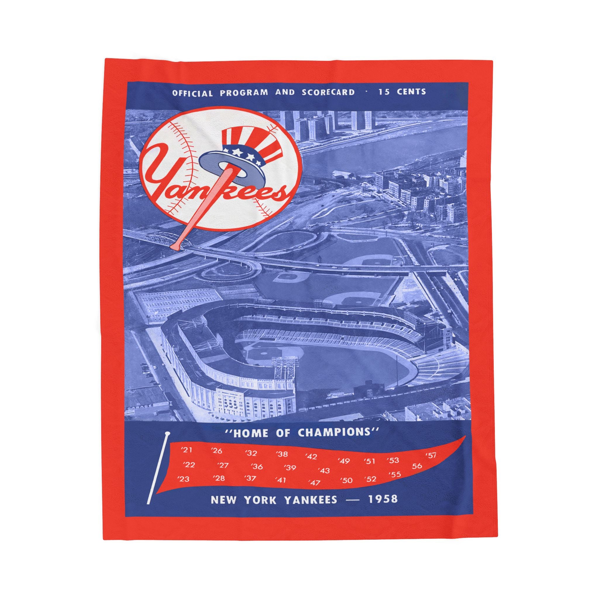 Velveteen Plush Blanket, 1958 New York Baseball Blanket, Sports Fan Gift, Cozy Throw, Vintage Baseball Design, Home Decor
