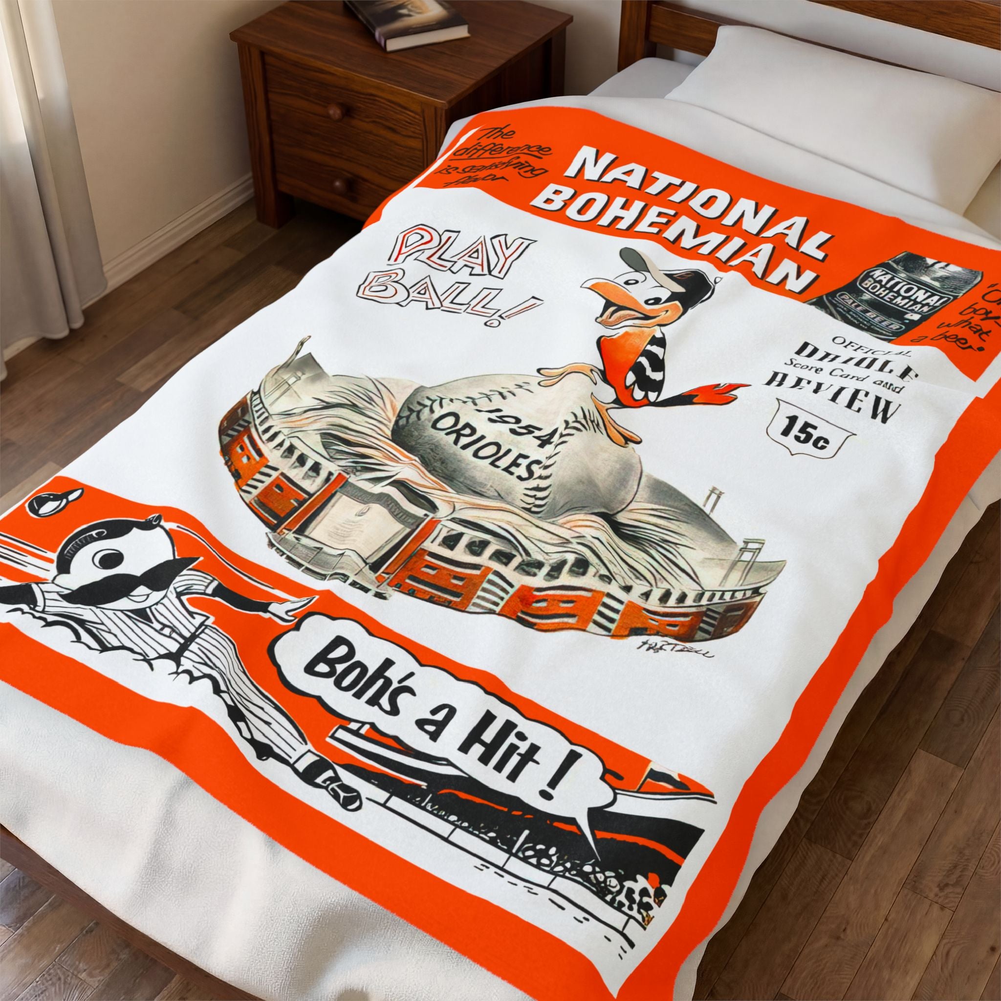 Blanket, 1954 Baltimore Orioles Baseball Plush Throw for Baseball Fans, Sports Enthusiasts, Baseball Lovers, Home Decor, Gifts