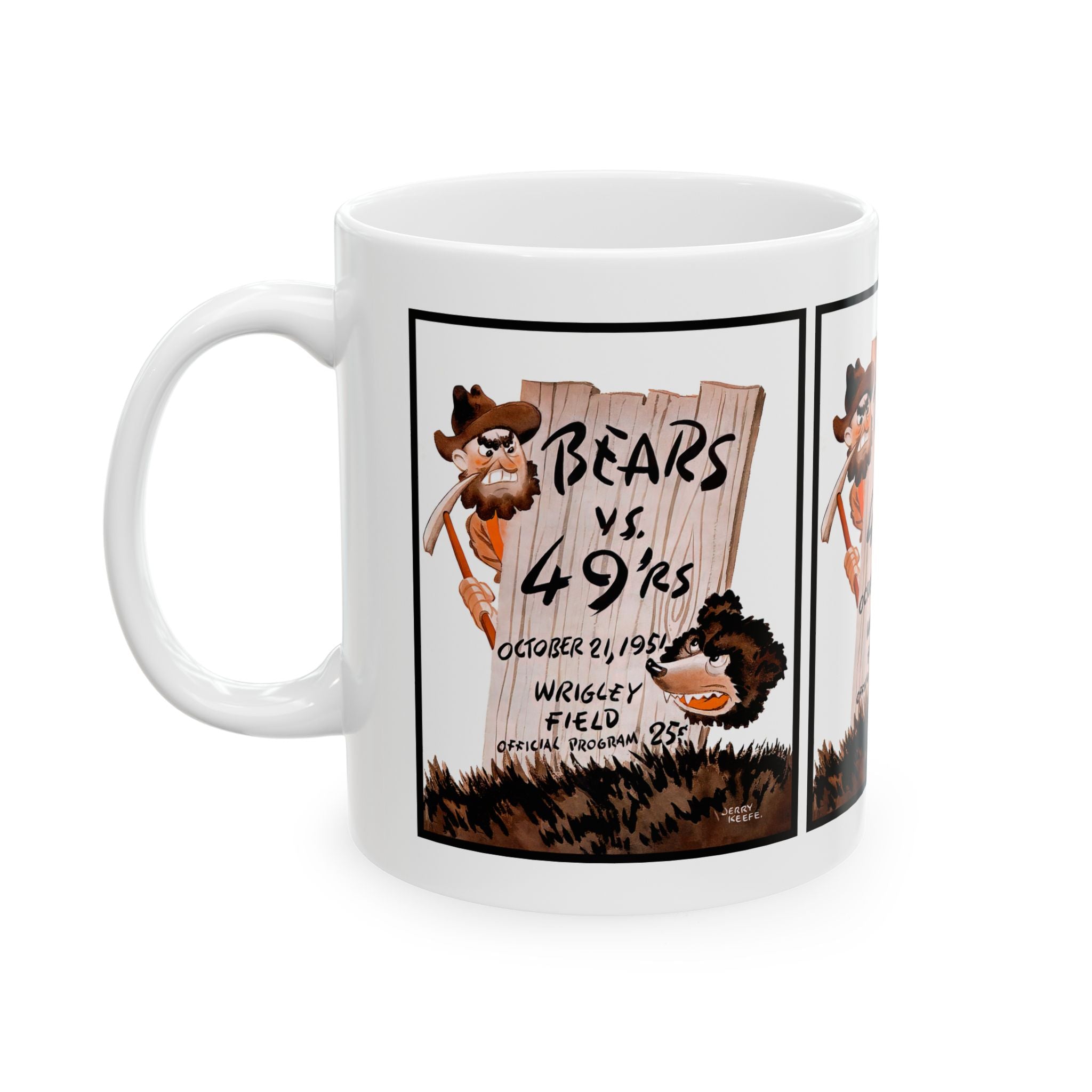 Vintage Football Bears- 49ers Ceramic Mug, Sports Fan Gift, Team Rivalry, 11oz 15oz Cup, Retro Design, Football Lover Gift