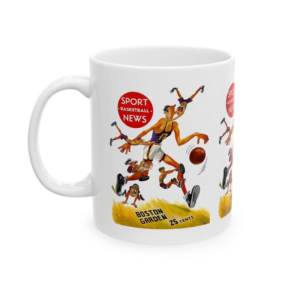 1949-1950 Vintage Boston Celtics Basketball Program Cover - Ceramic Mug, 11oz