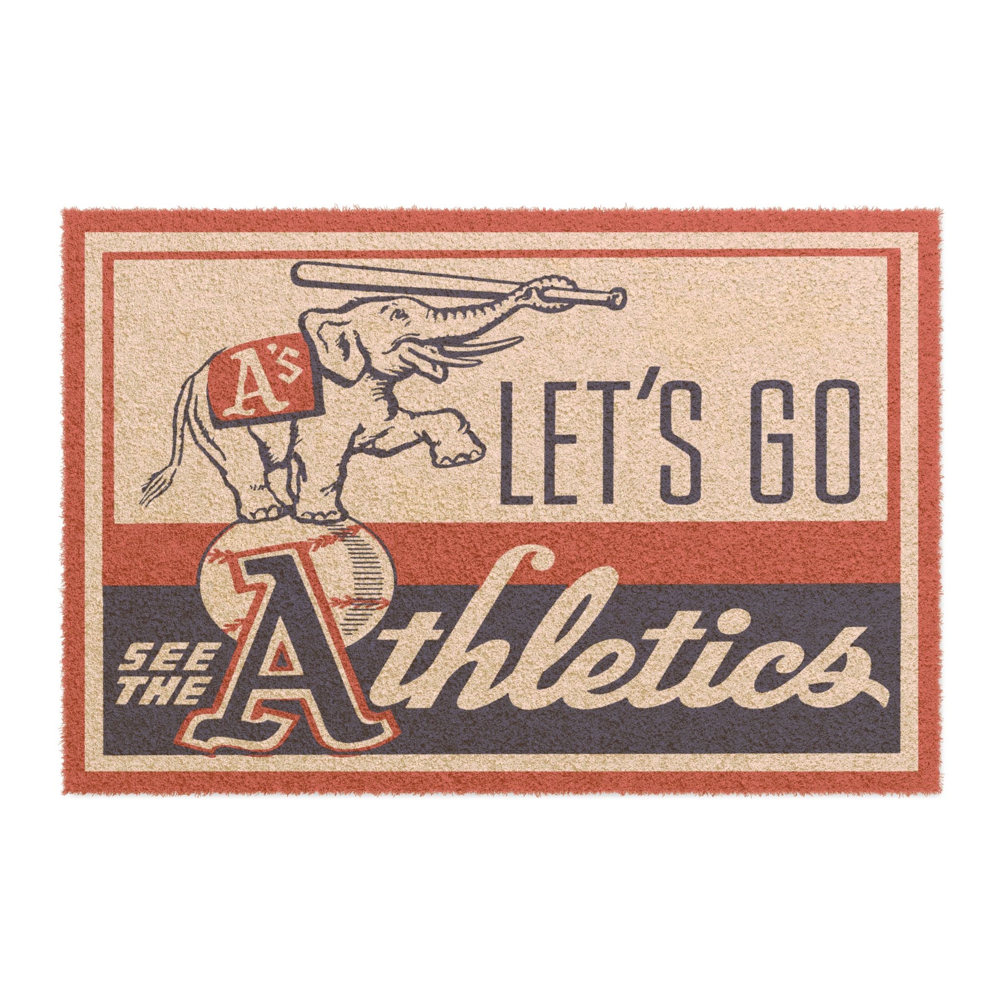 Vintage Baseball Doormat, Retro Sports Entry Mat, 1960s Kansas City Athletics, Gift for Baseball Fan, Home Decor Accent