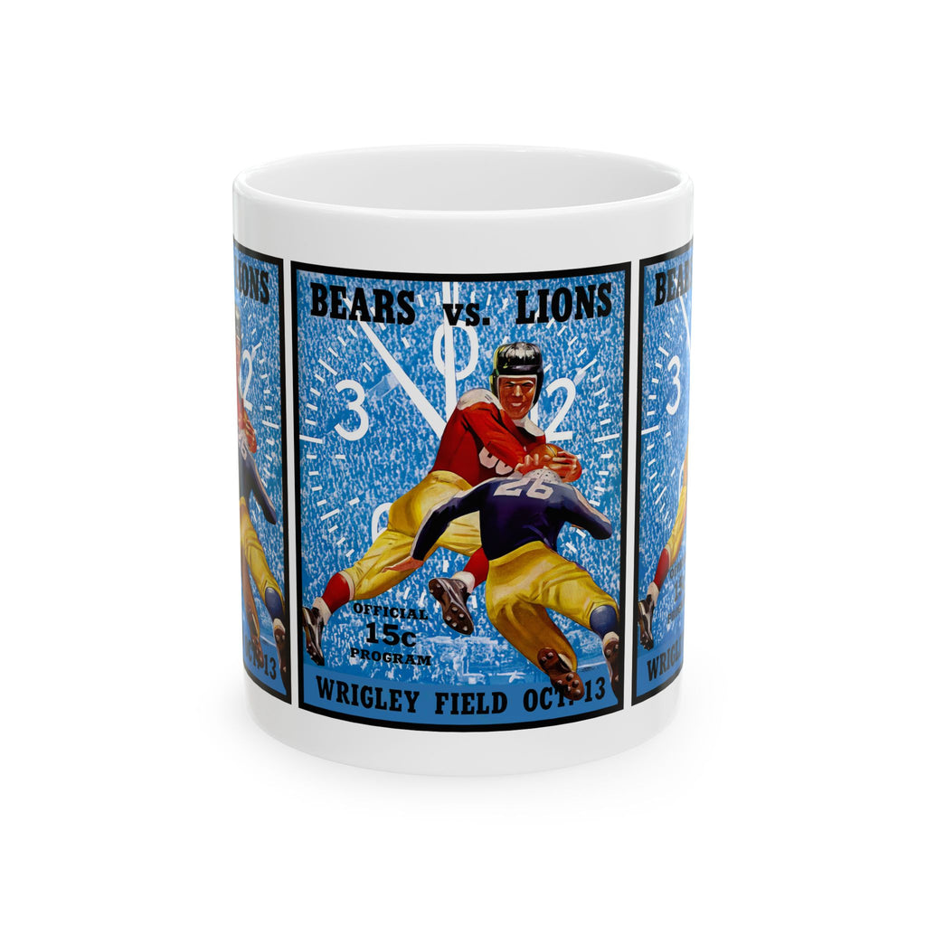 Football Ceramic Mug, 1940 Chicago Bears Detroit Lions Cup for Football Fans, Sports Enthusiasts, Father's Day Gift, Birthday Present