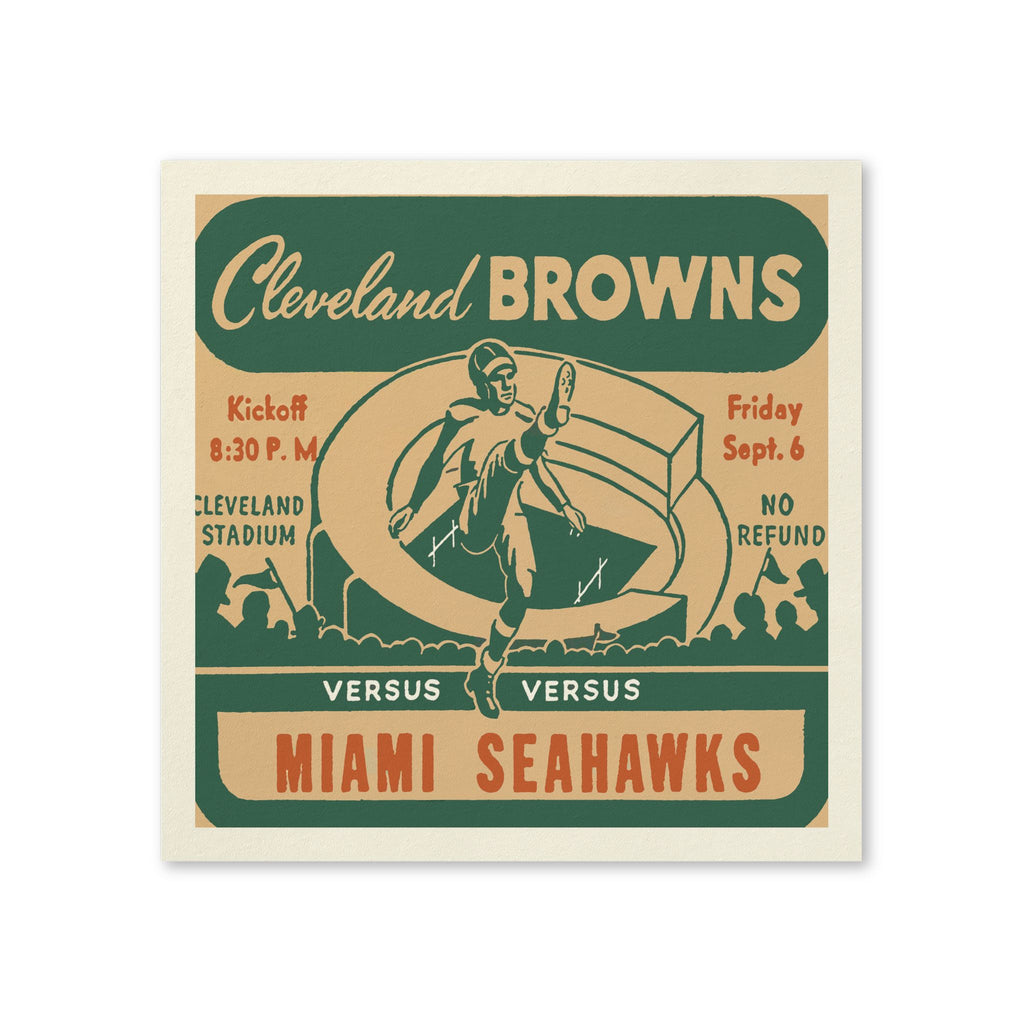 Retro Football Game Napkins - 1946 AAFC Cleveland Browns vs. Miami Seahawks 50 Count