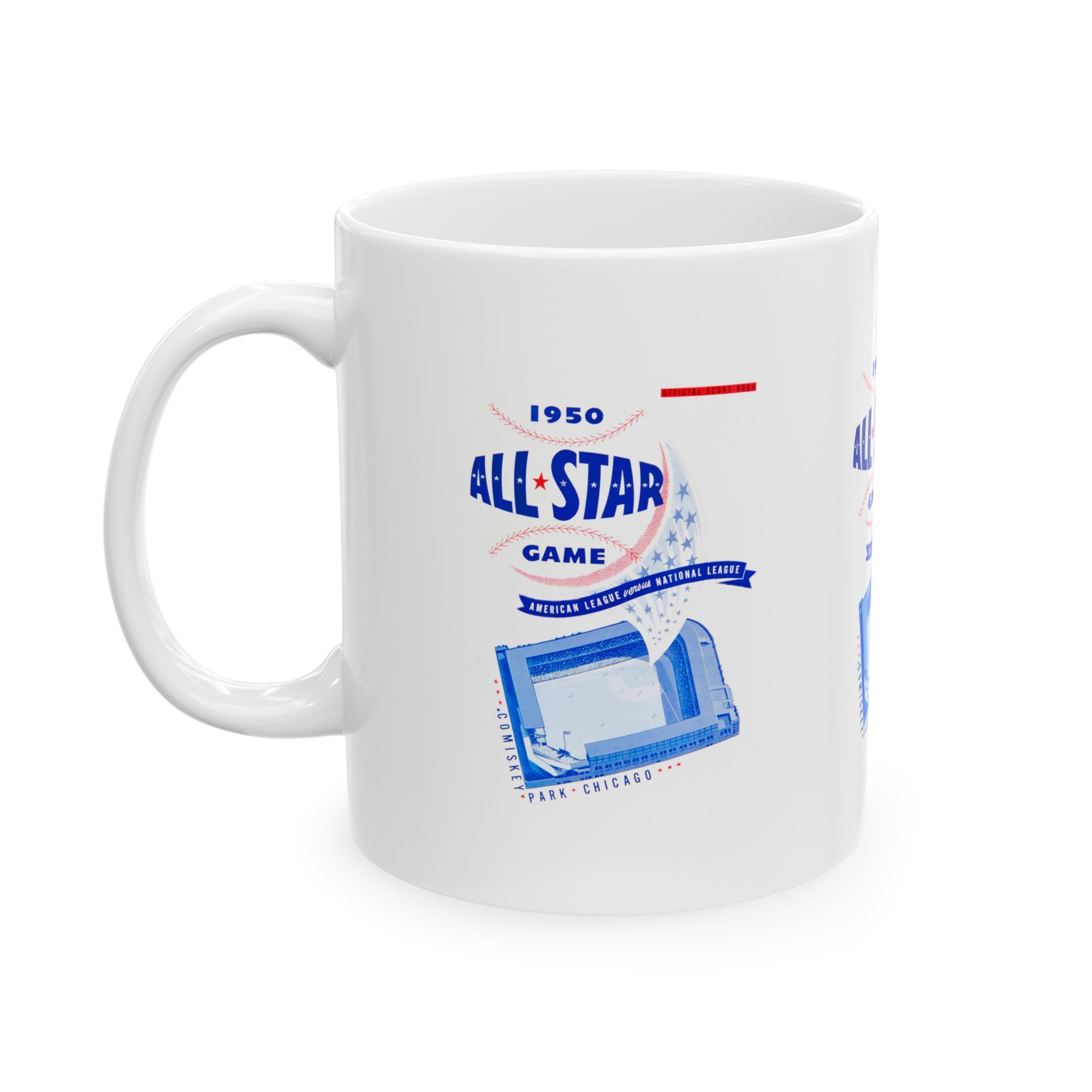 1950 Vintage All -Star Game Baseball Program Cover - Comiskey Park, Chicago  - Ceramic Mug, 11oz
