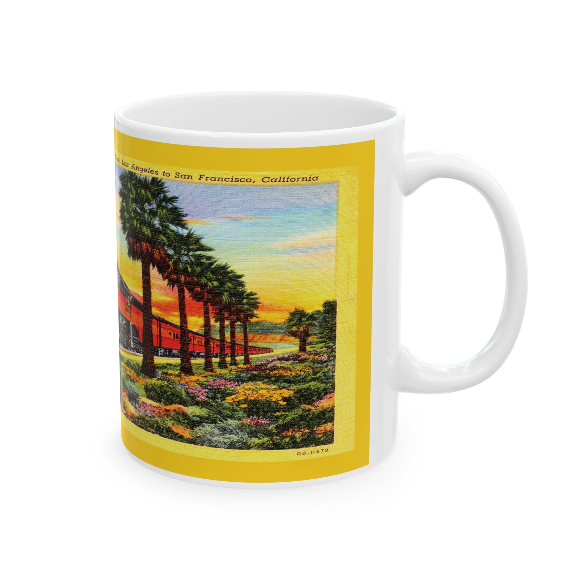 Vintage Southern Pacific Railroad Postcard Ceramic Mug, 11oz, 15oz - Daylight Coastline, Gift for Train Enthusiasts, Railroad