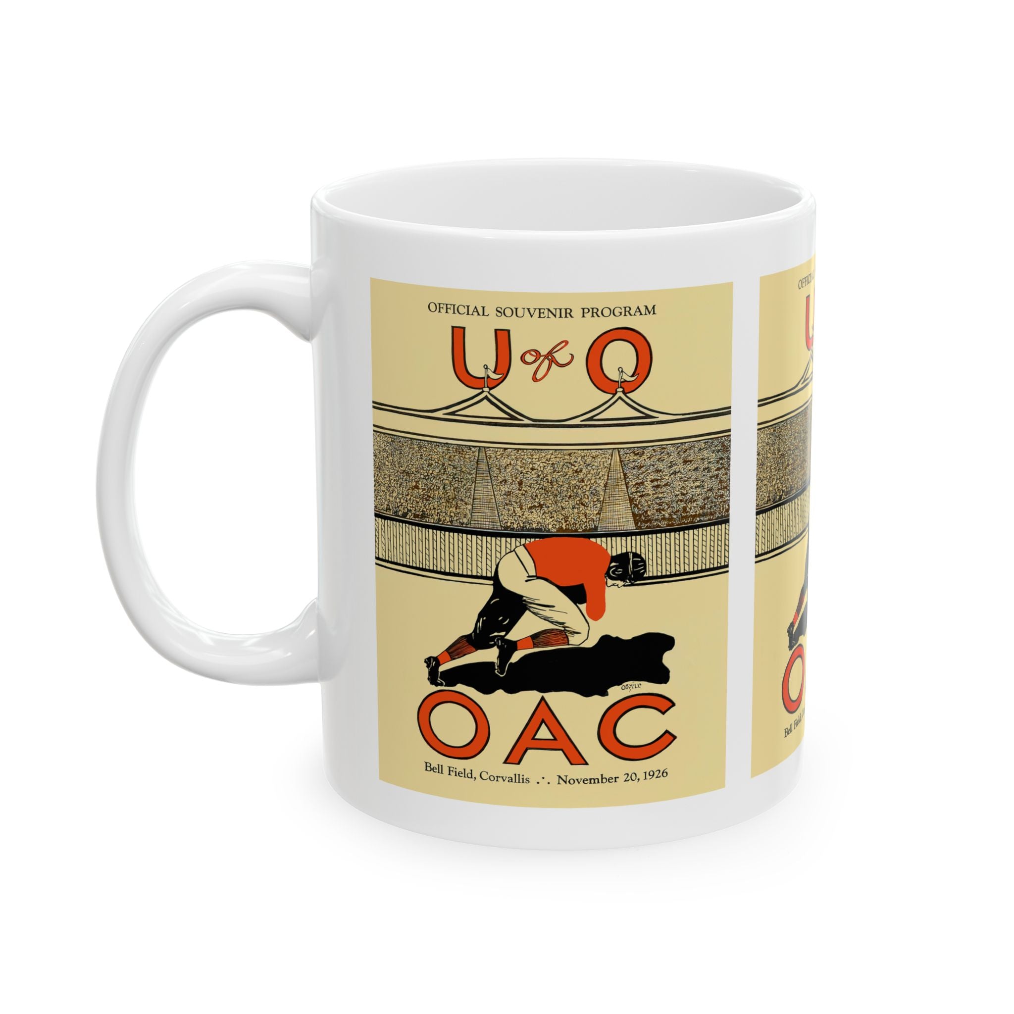 1926 Vintage Oregon State Beavers- University of Oregon Ducks Football Program Cover - Ceramic Mug, 11oz