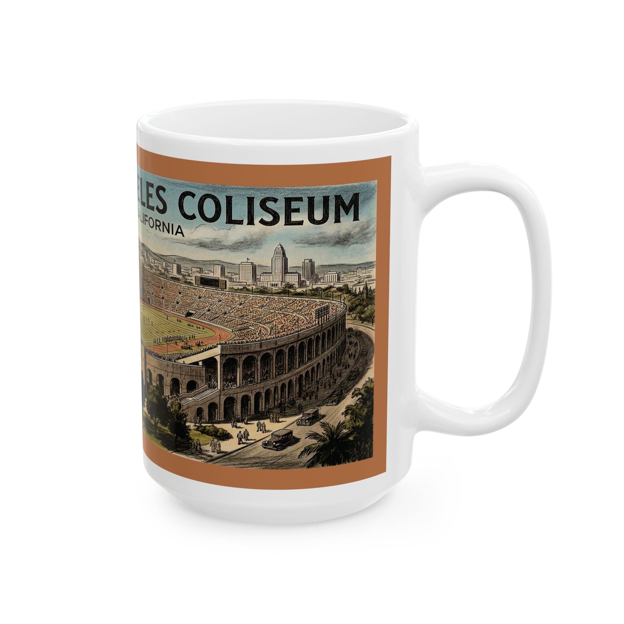 Vintage Los Angeles Coliseum Drawing Mug 11oz and 15oz