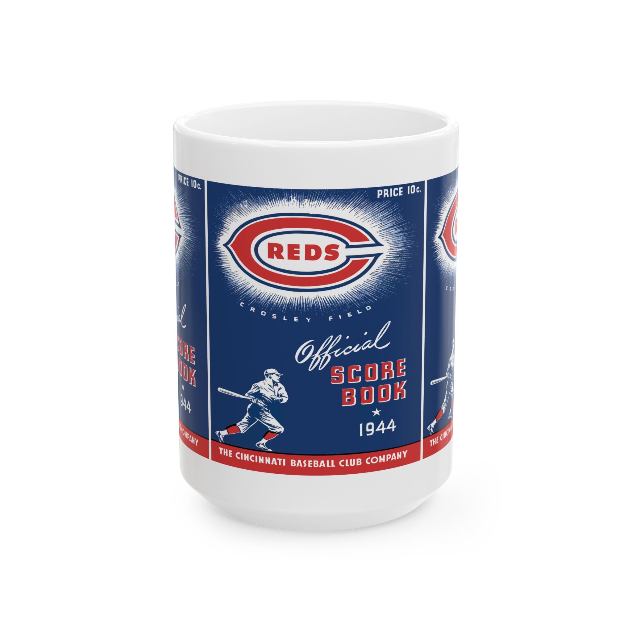 Ceramic Mug, 1944 Cincinnati Reds Baseball, Baseball Fan Gift, Vintage Sports Mug, Gift for Sports Enthusiasts, Baseball Collectible,
