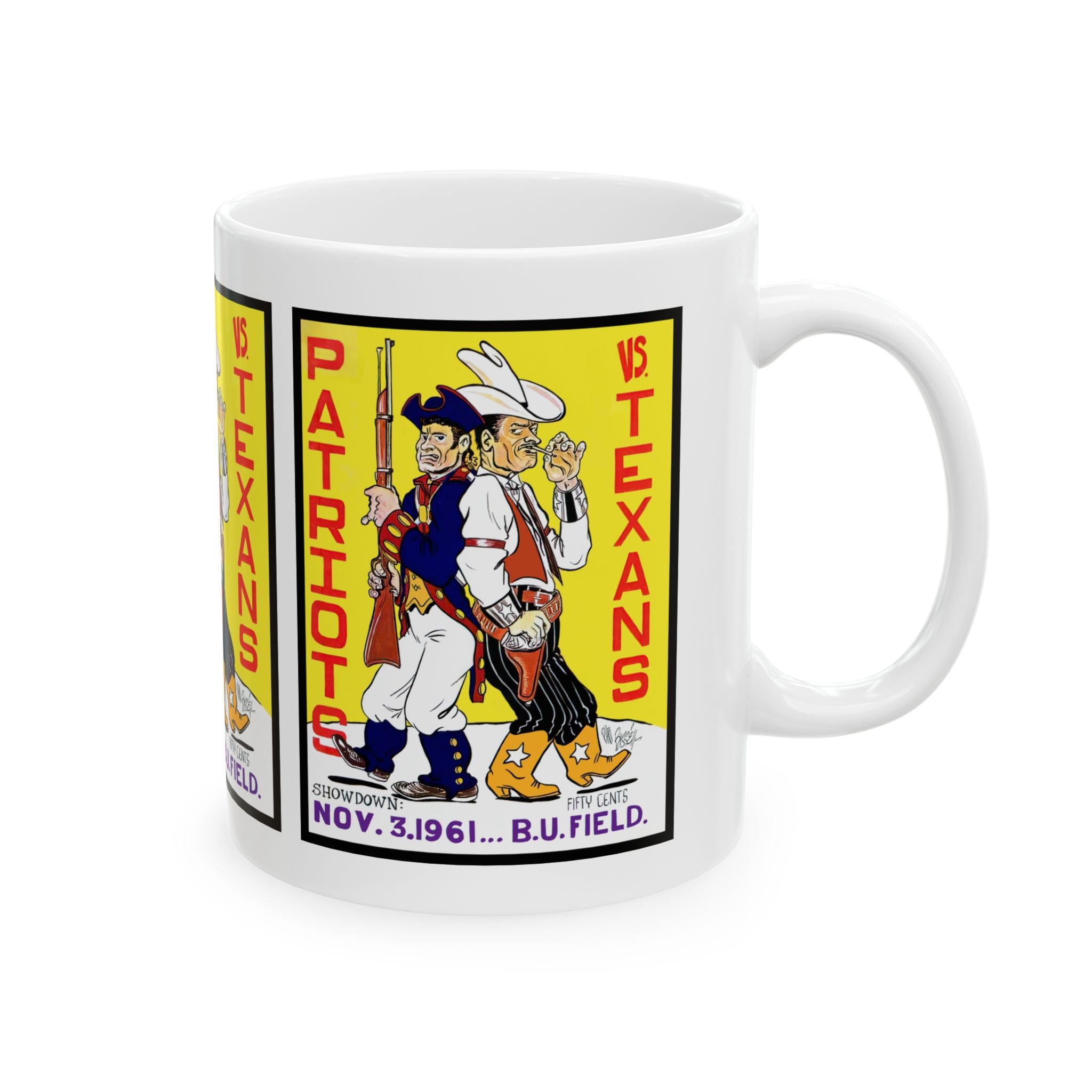 Mug - 1961 Boston Patriots Football Dallas Texans Ceramic Coffee Cup
