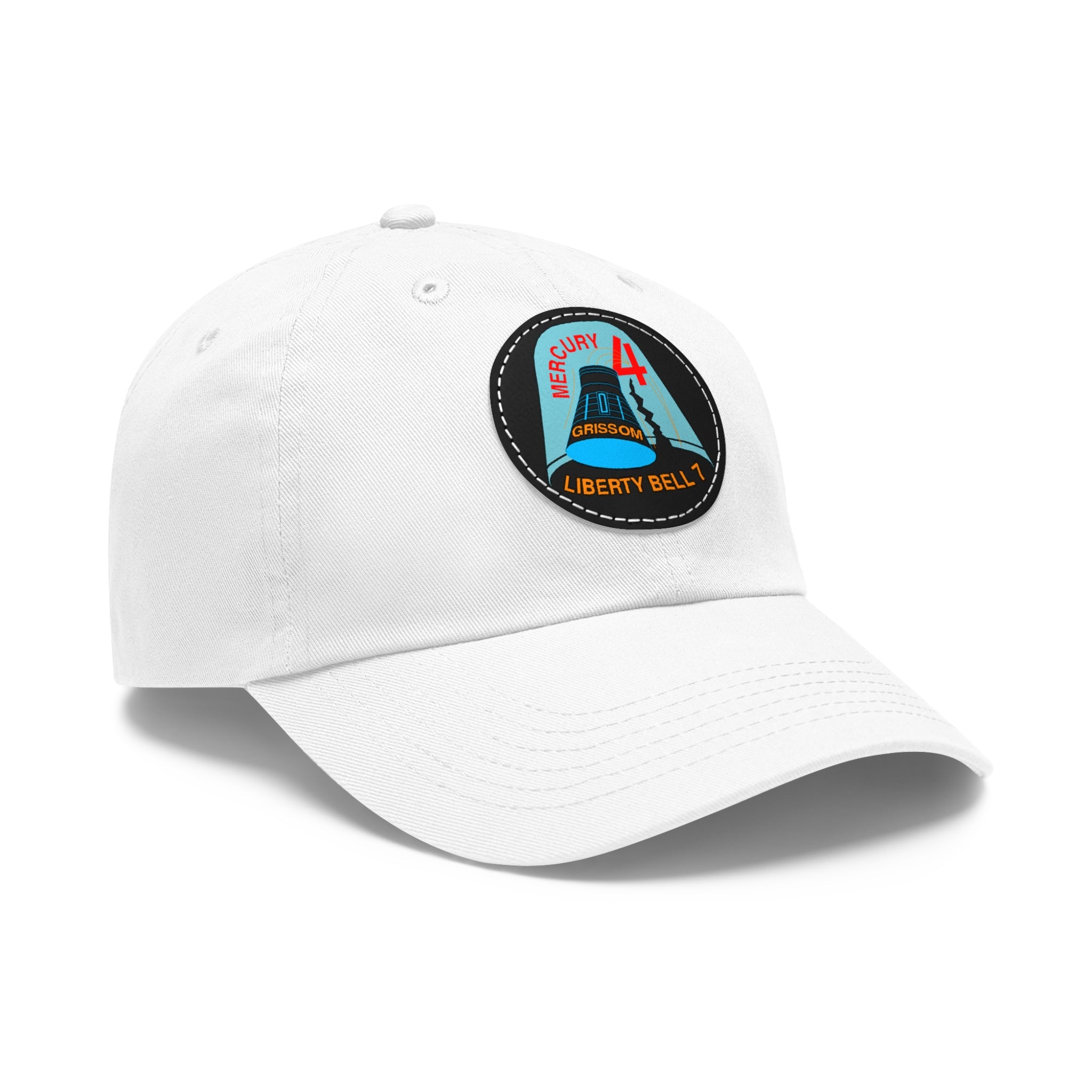 NASA Mercury 4 - Flight Patch - Dad Hat with Leather Patch (Round)