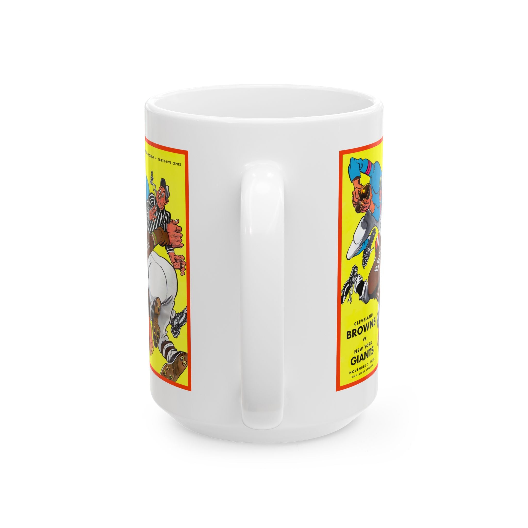 Vintage 1958 Football Cleveland Browns-New York Giants Ceramic Mug, Sports Fan Gift, Coffee Cup,  Football Memorabilia, Football