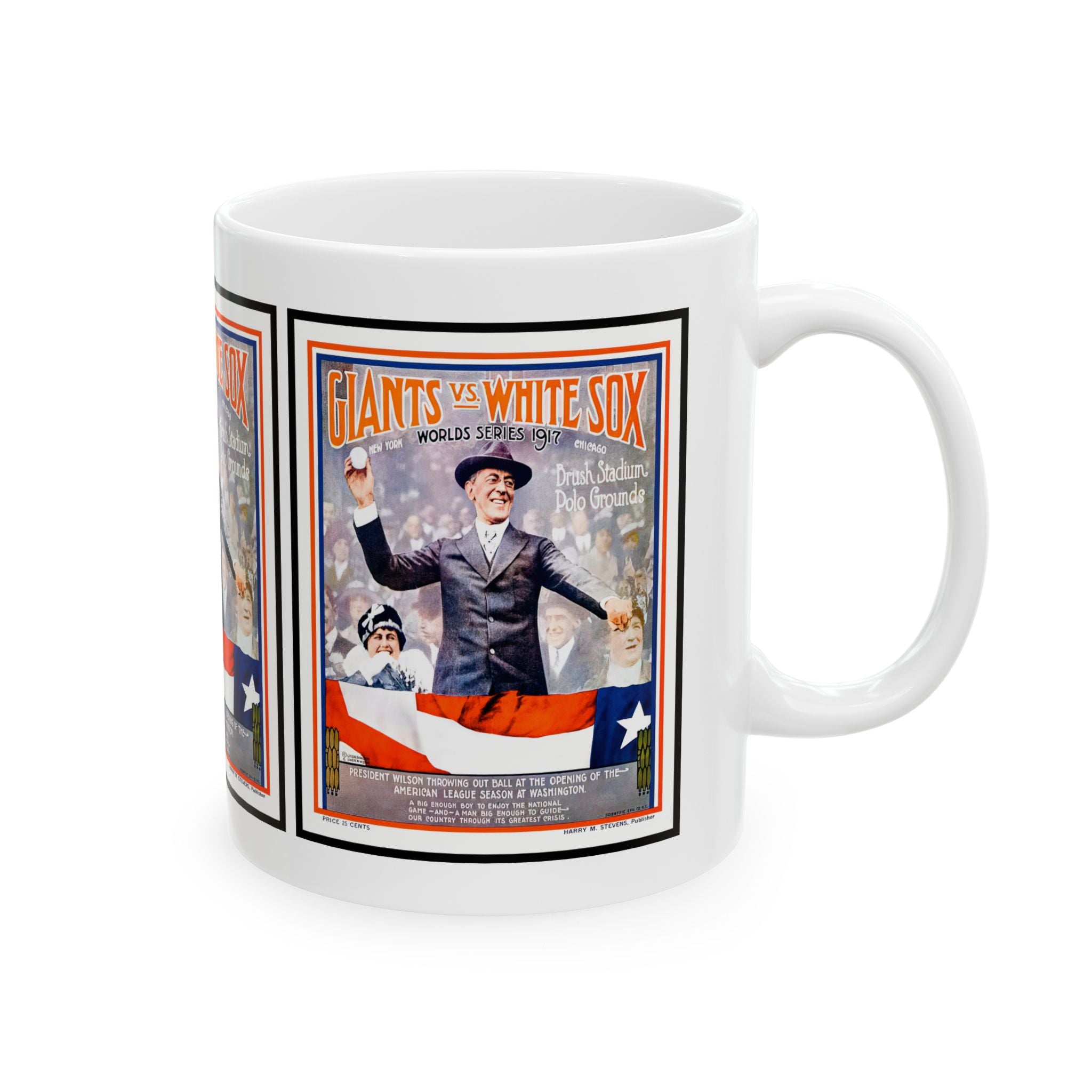 Vintage Baseball World Series Ceramic Mug, 1917 Giants-White Sox Fan Gift, Retro Sports Coffee Cup, Baseball Lover Gift, 11oz 15oz Mug
