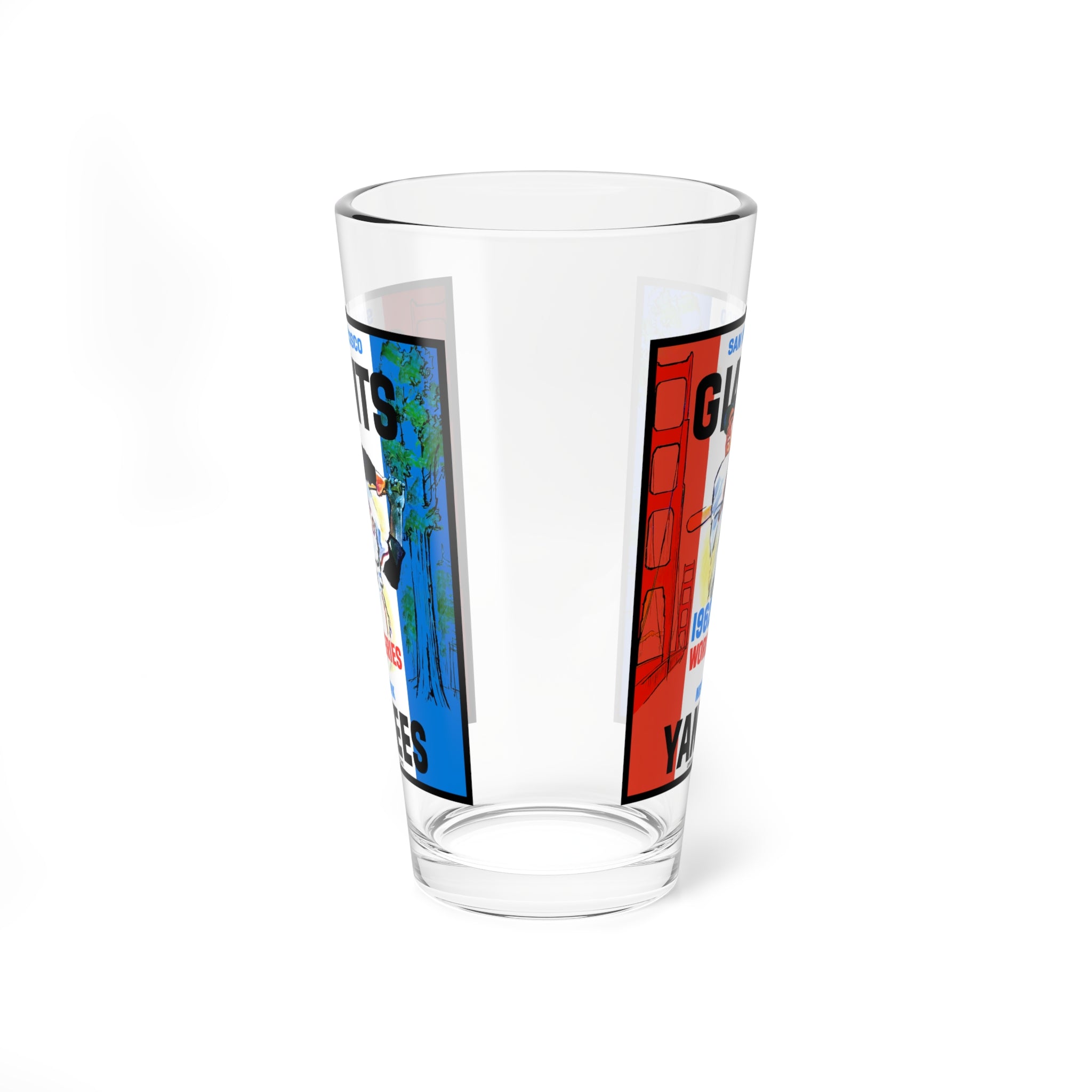 Mixing Glass, 16oz - 1962 Baseball World Series Giants-Yankees Retro Drinkware, Cocktail Glass, Barware, Gift for Sports Fans, Baseball
