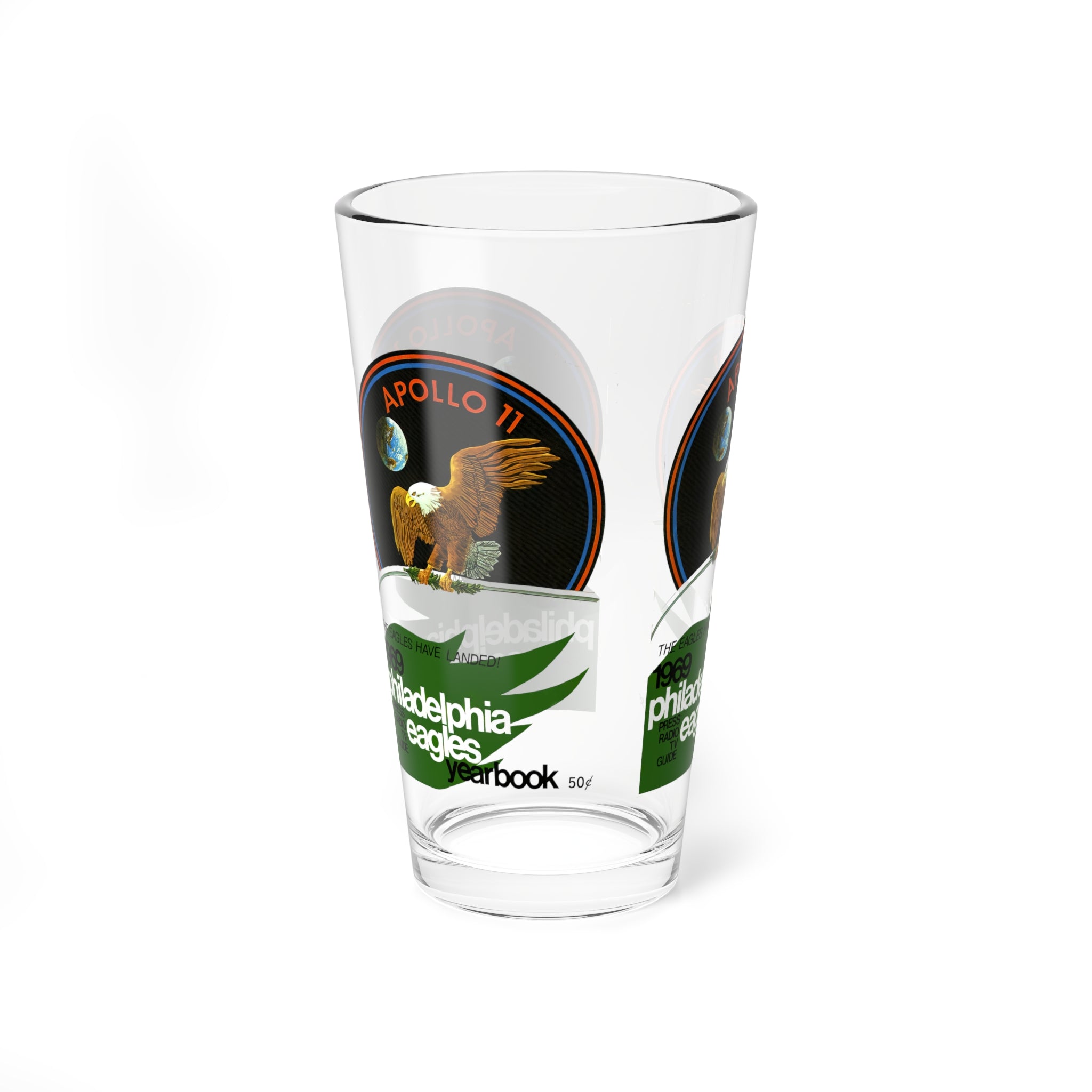 1969 Vintage Philadelphia Eagles Football Yearbook Cover -  Pint Glass, 16oz