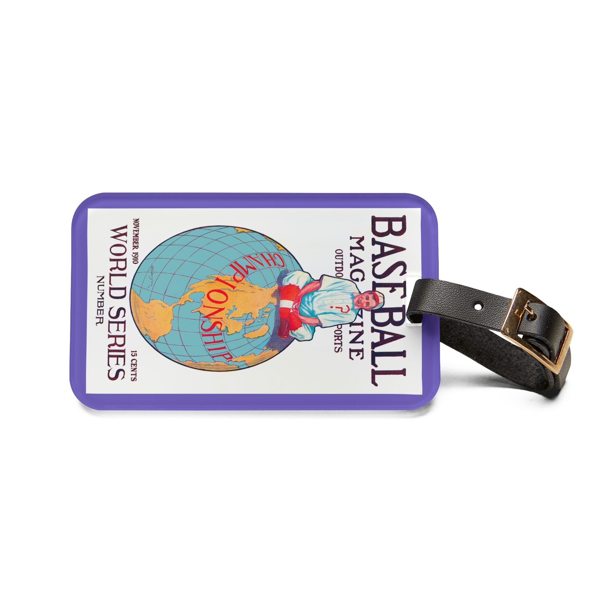 1910 Baseball World Series Luggage Tag | Vintage Sports Travel ID
