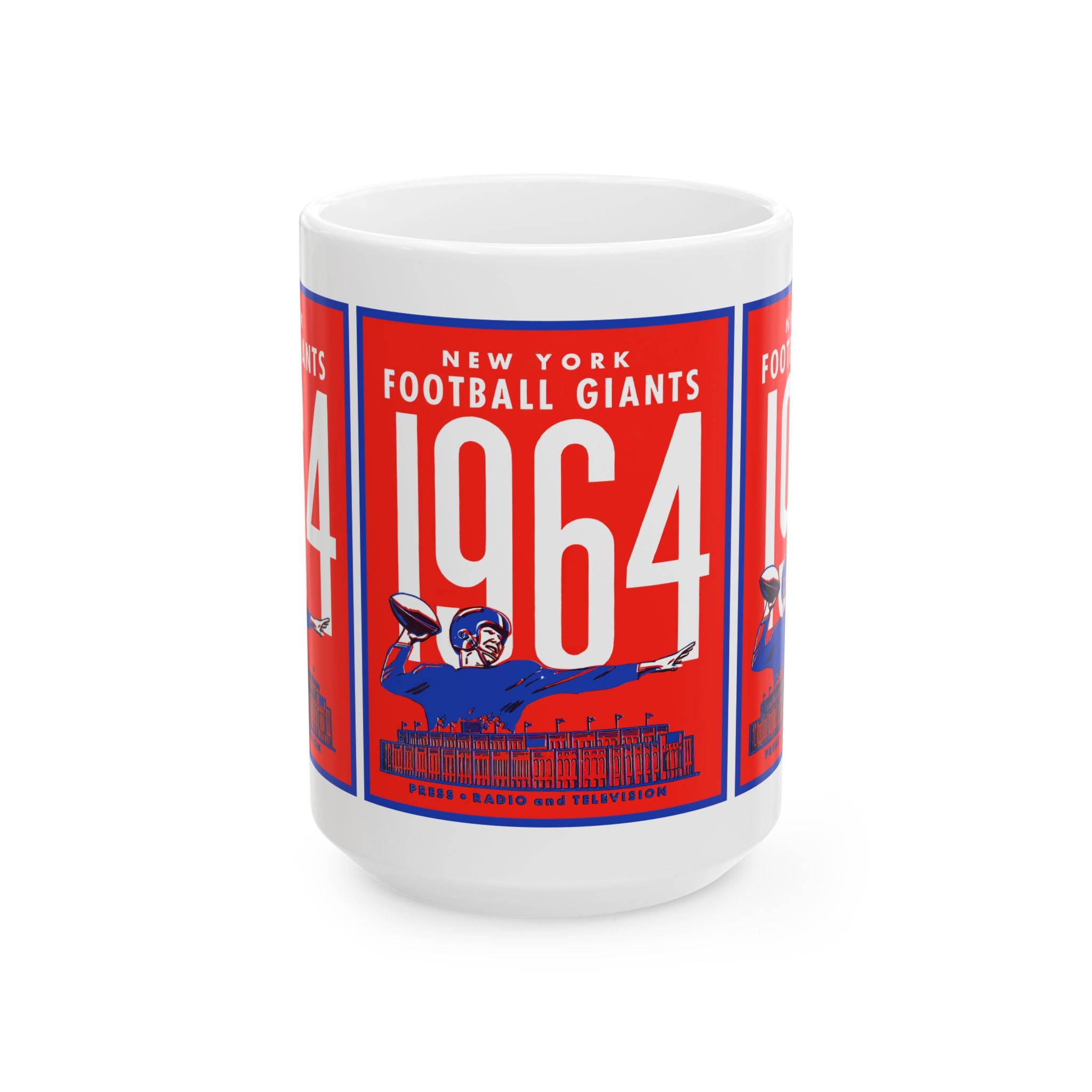 Vintage 1964 Football New York Giants Ceramic Mug, Sports Fan Gift, Coffee Cup, Team Memorabilia, Football Lover Gift, Birthday Present