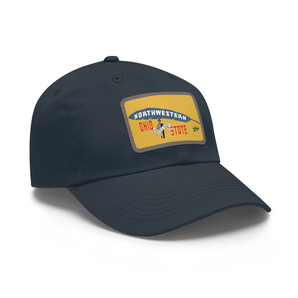 1937 Vintage Northeastern - Ohio State Football - Dad Hat with Leather Patch (Rectangle)