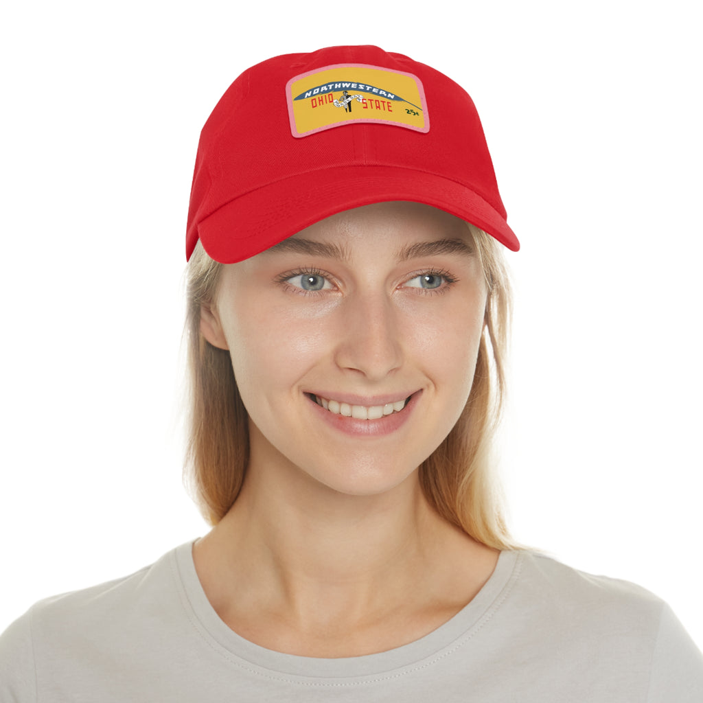 1937 Vintage Northeastern - Ohio State Football - Dad Hat with Leather Patch (Rectangle)